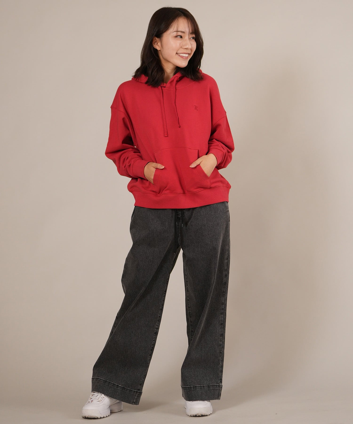 RIKKA FEMME リッカファム プルオーバー パーカー レディース スウェット フーディー ワンポイント 刺繍 裏毛 RF25FW17(IVO-FREE)