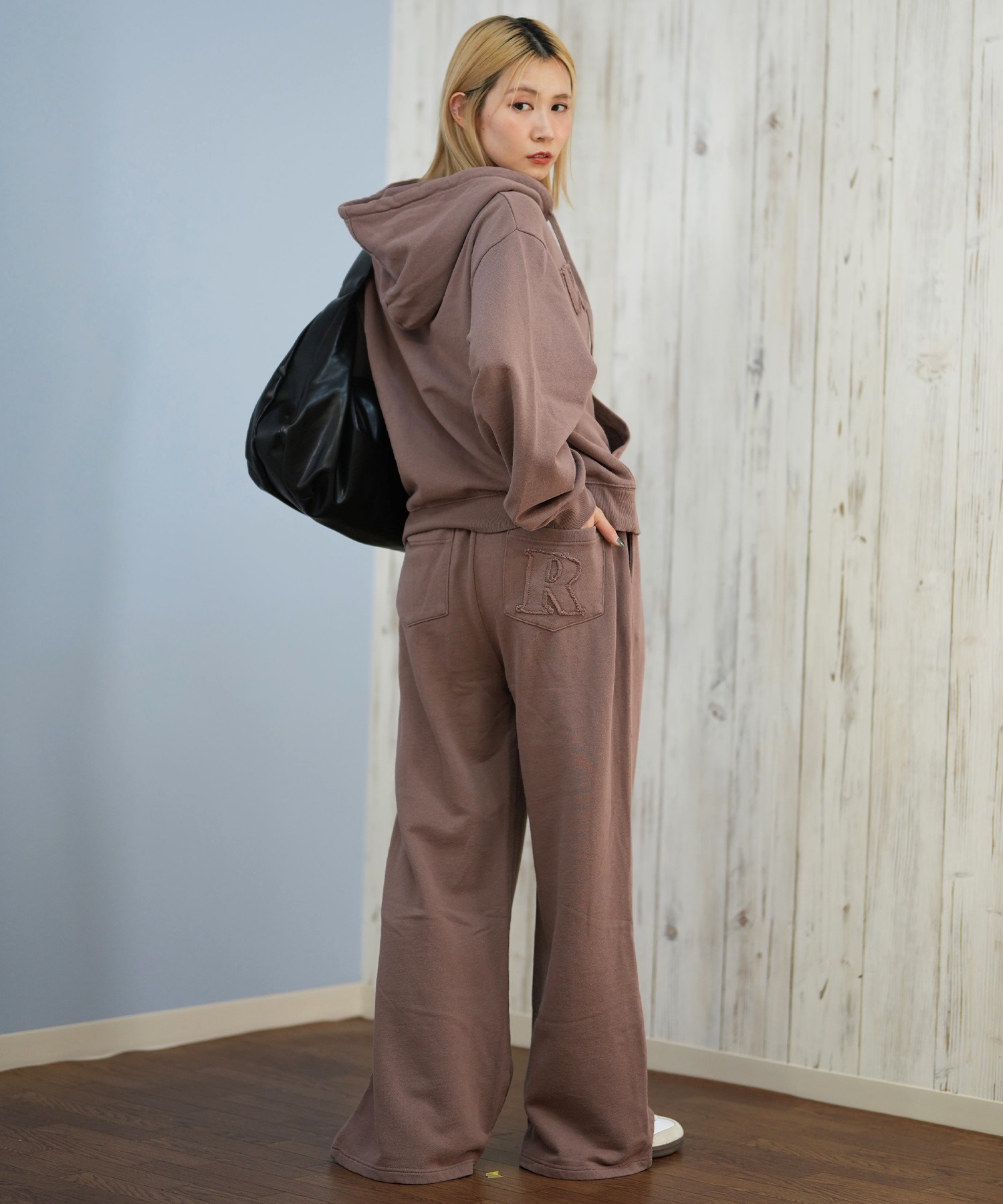 RIKKA FEMME リッカファム ジップアップ パーカー レディース スウェット フーディー ロゴ ワッペン 裏毛 セットアップ対応 RF25FW09(CGY-FREE)