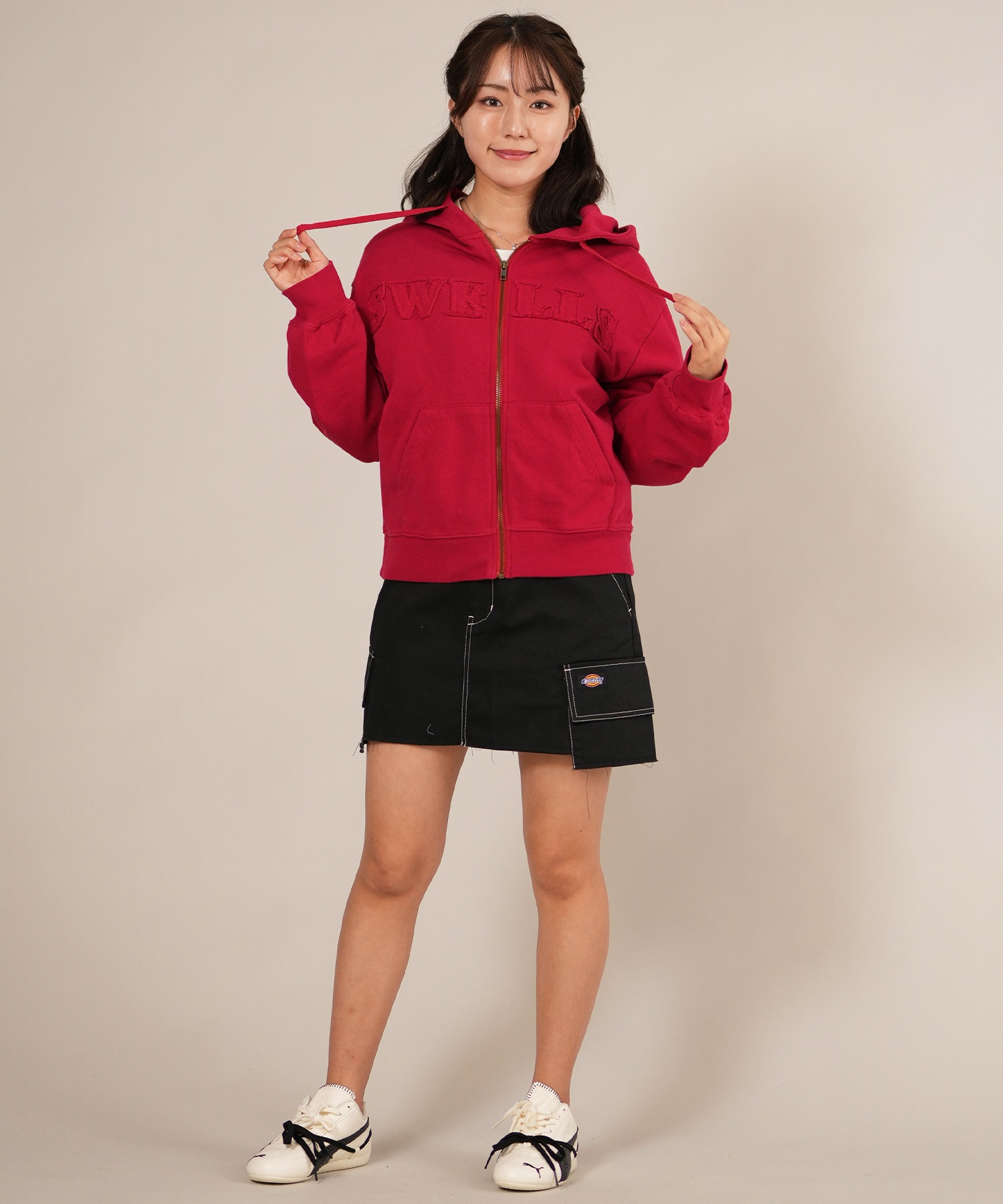 RIKKA FEMME リッカファム ジップアップ パーカー レディース スウェット フーディー ロゴ ワッペン 裏毛 セットアップ対応 RF25FW09(CGY-FREE)