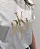 RIKKA FEMME リッカファム 半袖 Tシャツ レディース 箔プリント RF25SS09(WT/GD-FREE)