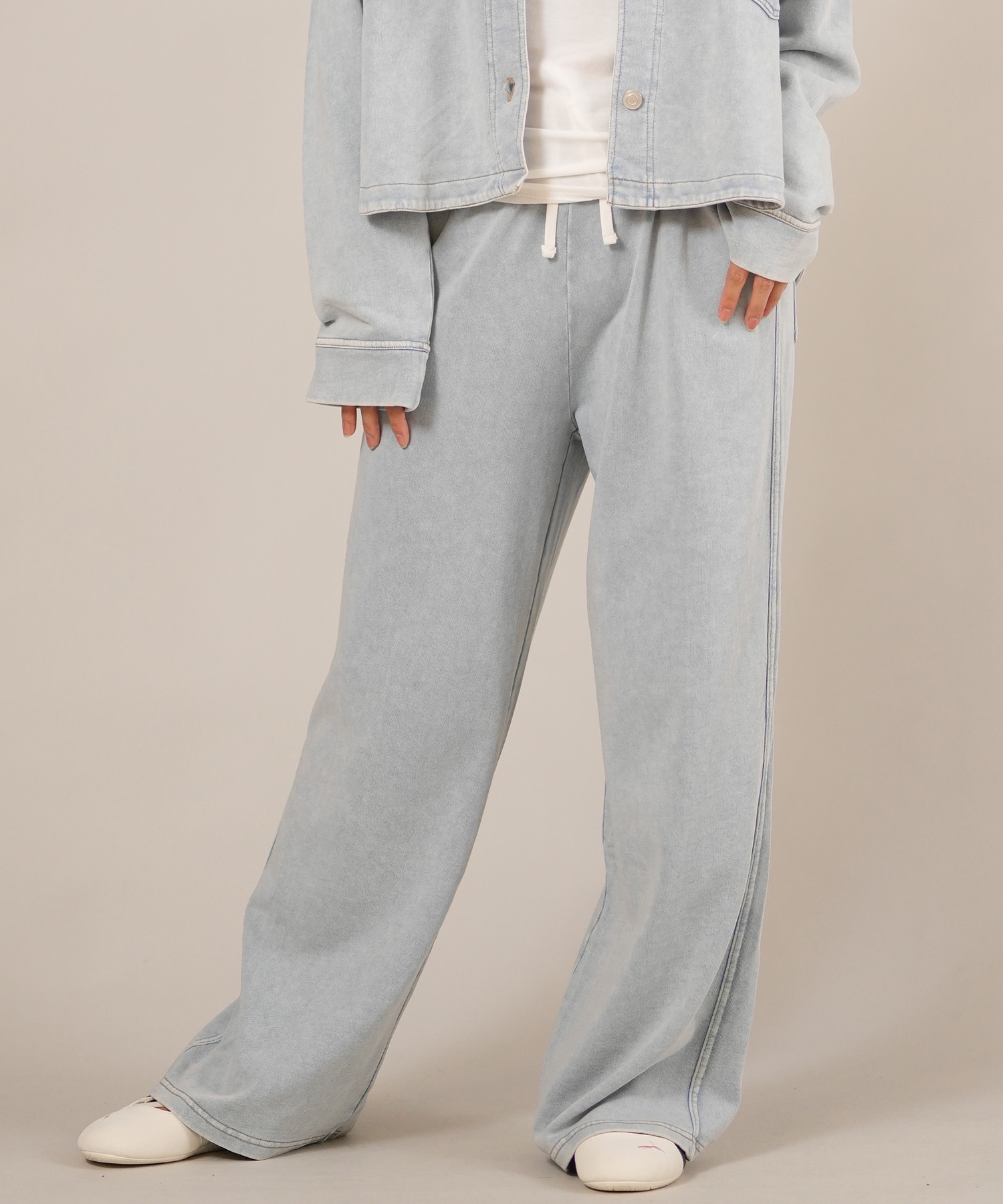 RIKKA FEMME リッカファム ロングパンツ レディース デニム スウェットパンツ セットアップ対応 RF25FW20(BLK-SM)