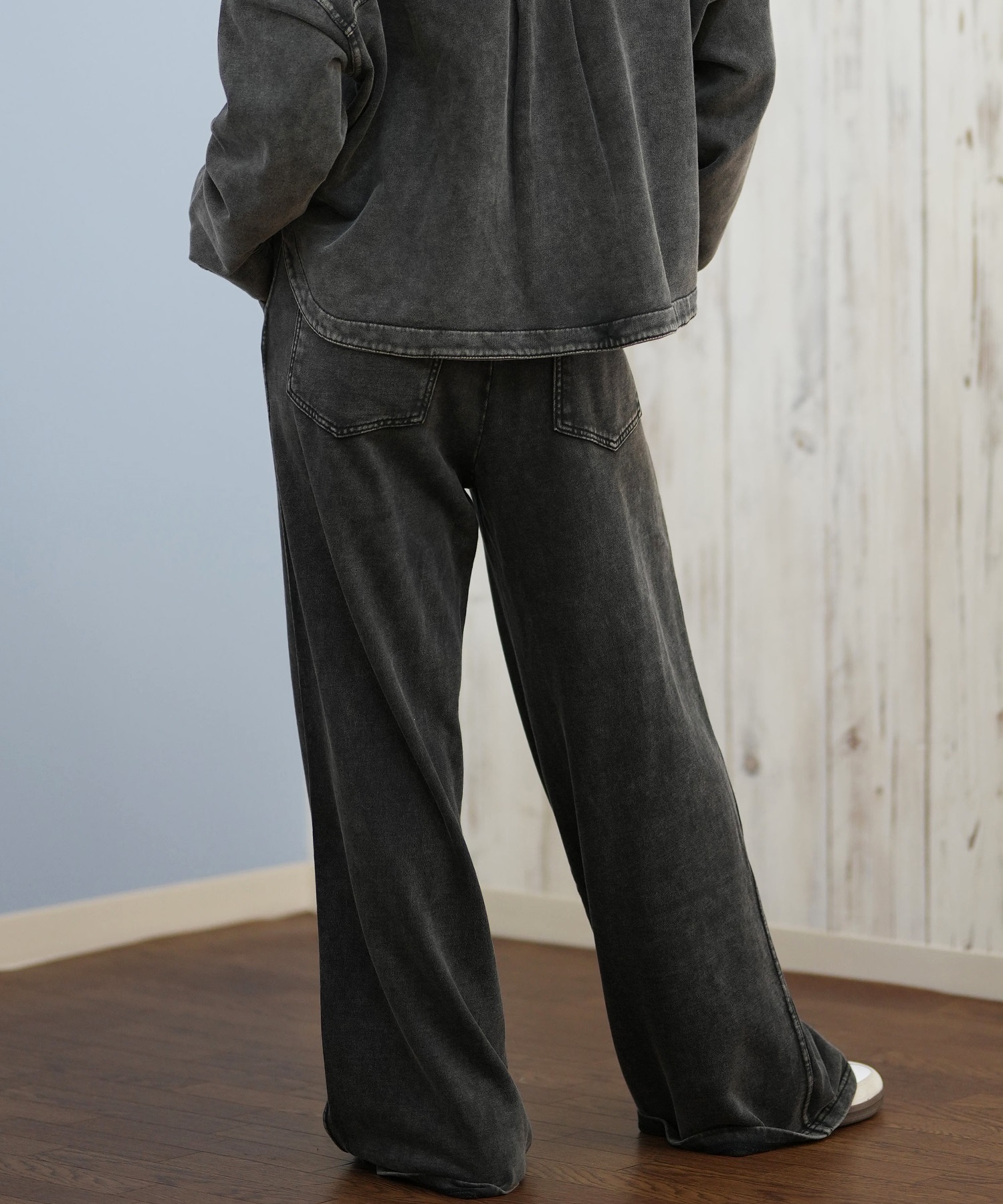 RIKKA FEMME リッカファム ロングパンツ レディース デニム スウェットパンツ セットアップ対応 RF25FW20(BLK-SM)