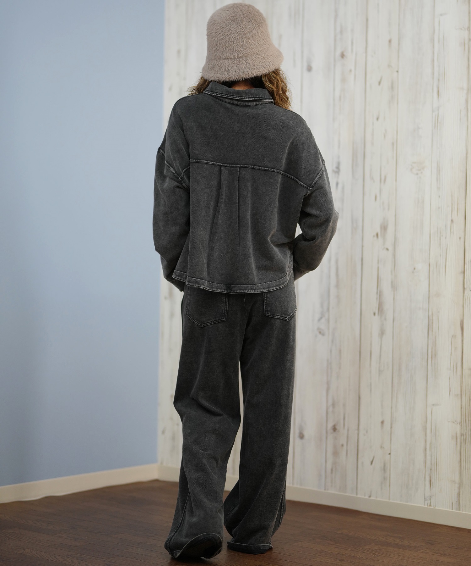 RIKKA FEMME リッカファム ロングパンツ レディース デニム スウェットパンツ セットアップ対応 RF25FW20(BLK-SM)