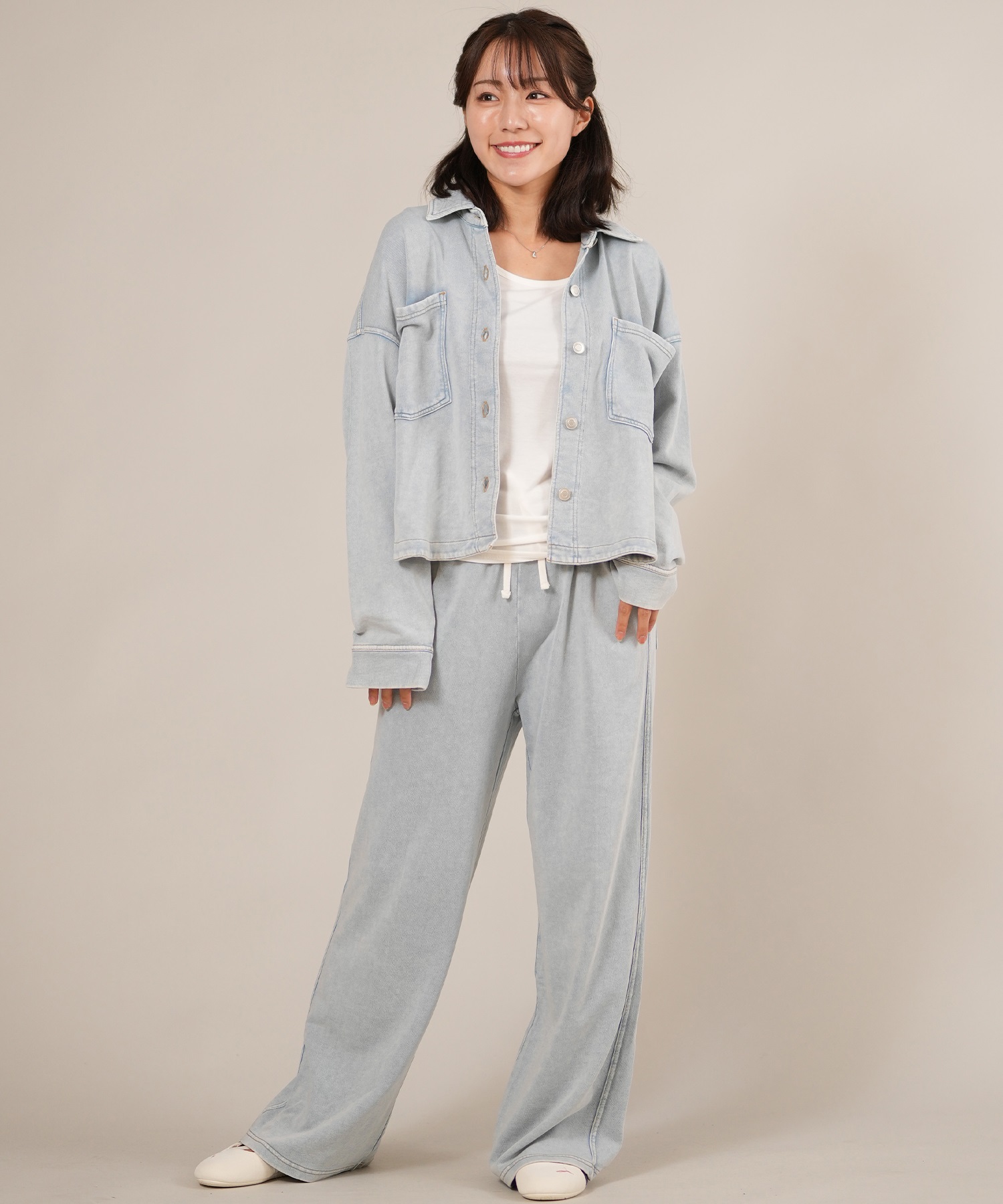 RIKKA FEMME リッカファム ロングパンツ レディース デニム スウェットパンツ セットアップ対応 RF25FW20(BLK-SM)