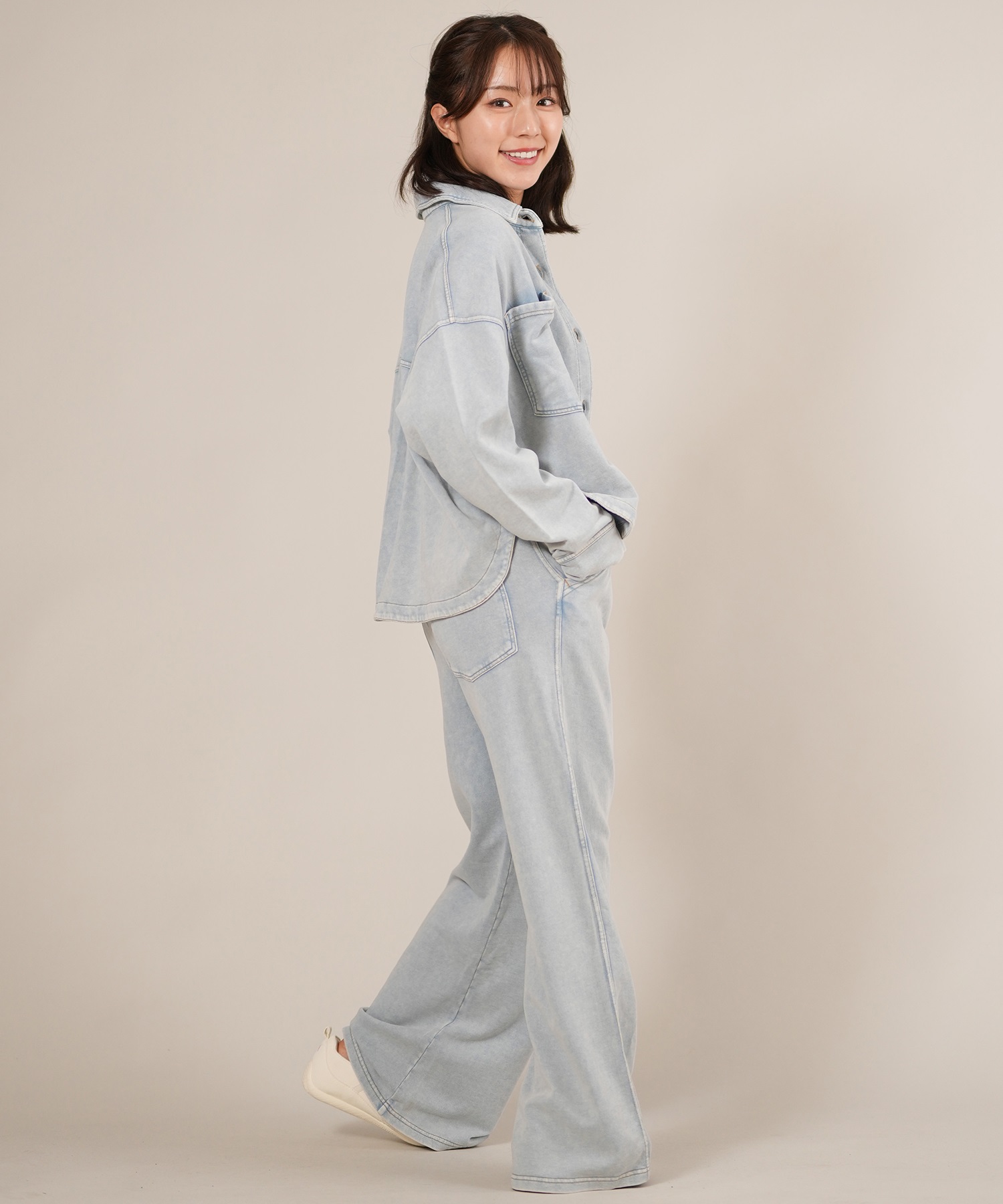 RIKKA FEMME リッカファム ロングパンツ レディース デニム スウェットパンツ セットアップ対応 RF25FW20(BLK-SM)