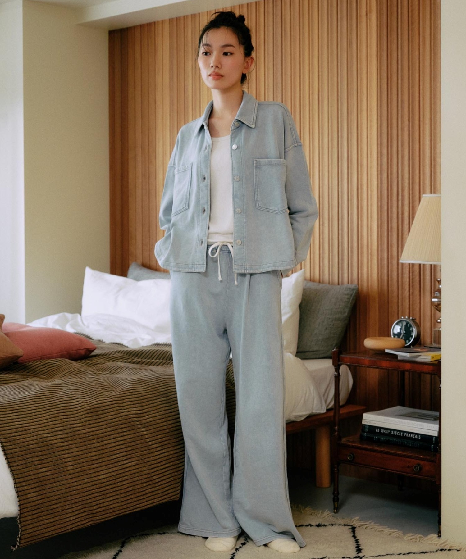 RIKKA FEMME リッカファム ロングパンツ レディース デニム スウェットパンツ セットアップ対応 RF25FW20(BLK-SM)