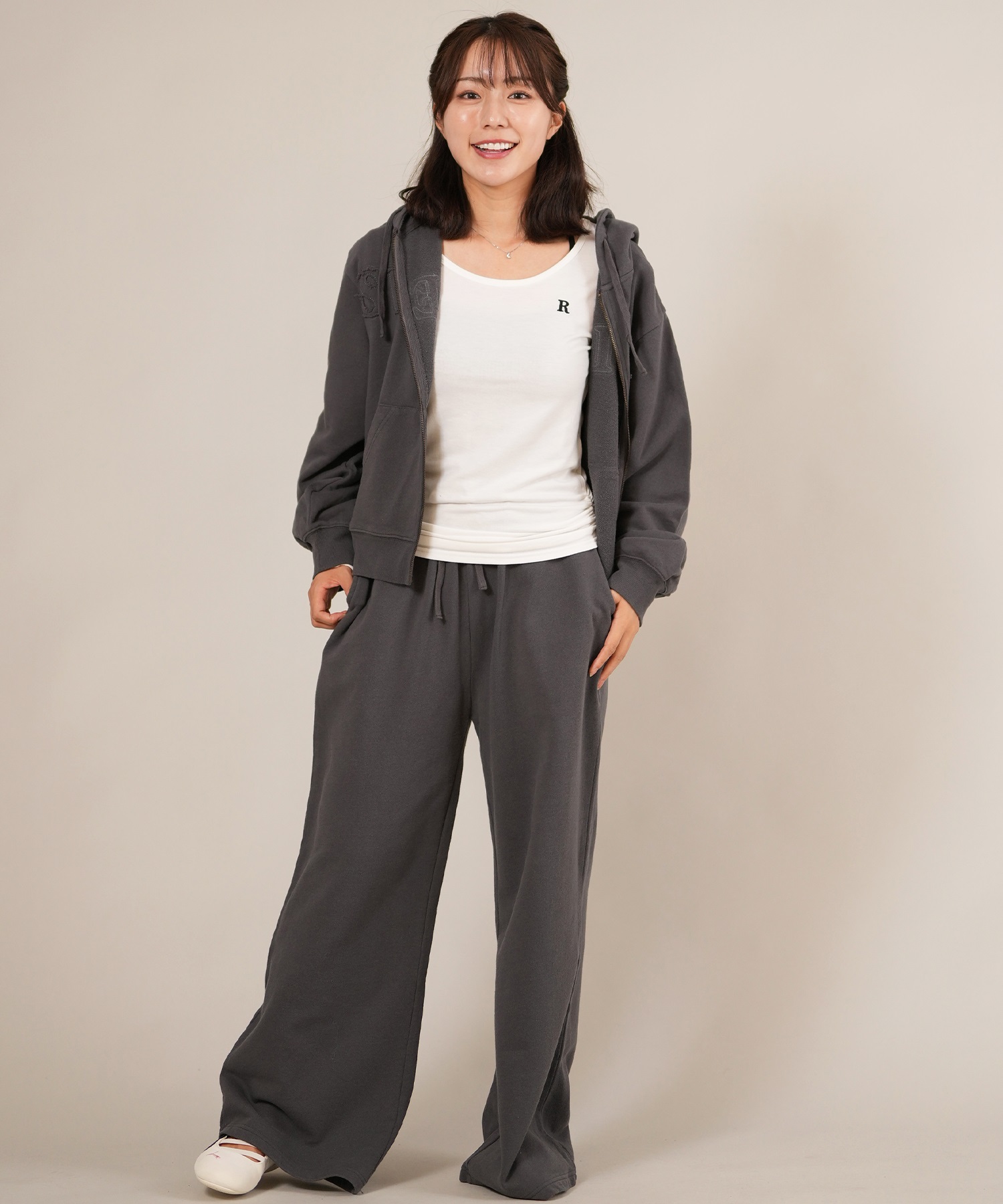 RIKKA FEMME リッカファム ロングパンツ レディース スウェットパンツ ポケット デザイン 裏毛 セットアップ対応 RF25FW10(CGY-FREE)