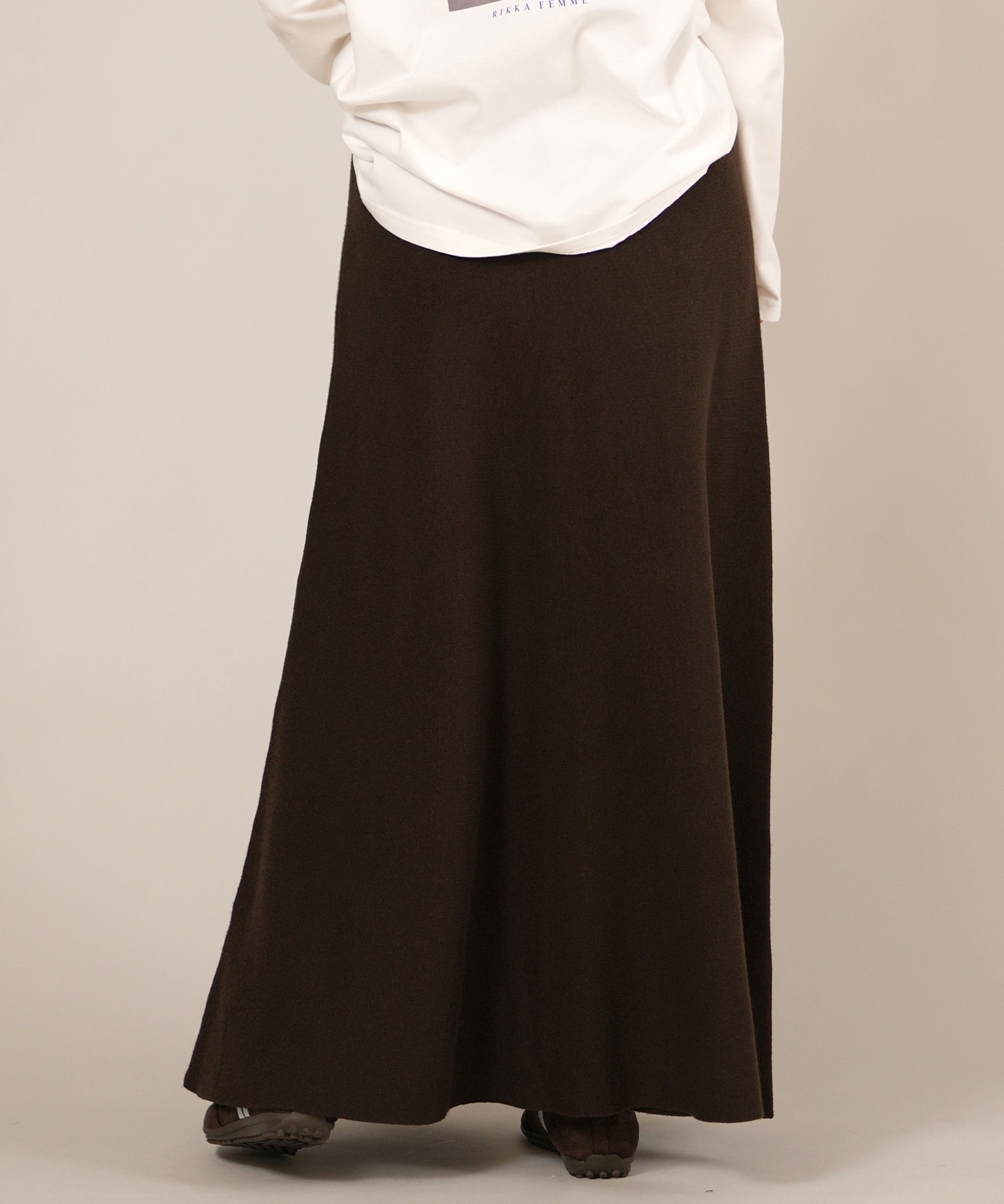 RIKKA FEMME リッカファム ロングスカート レディース リブニットスカート セットアップ対応 RF25FW15(GRY-FREE)