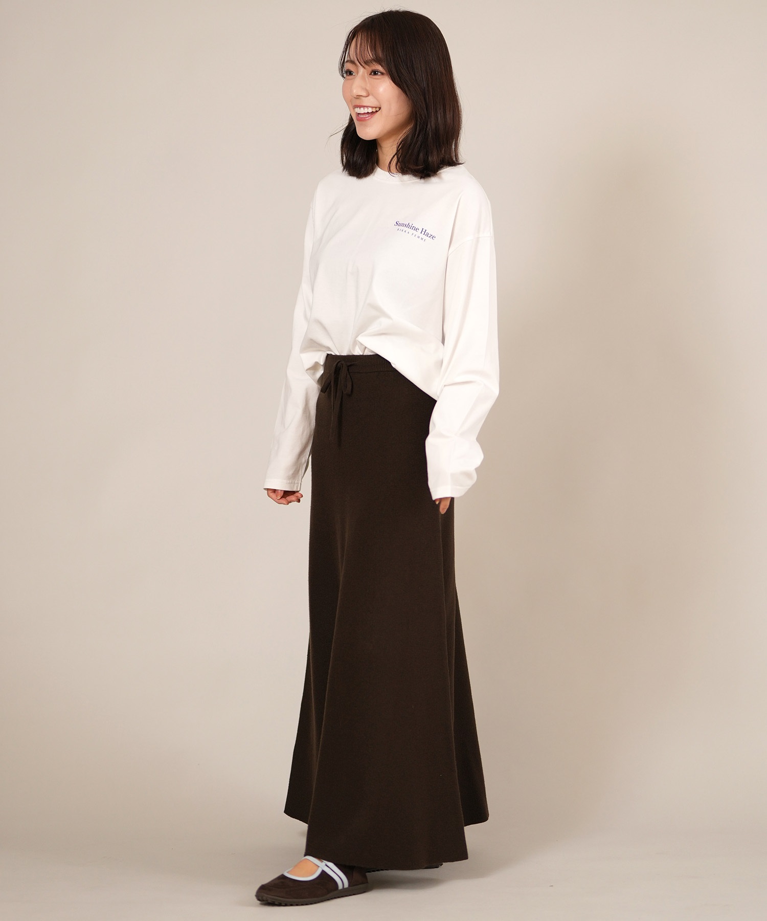 RIKKA FEMME リッカファム ロングスカート レディース リブニットスカート セットアップ対応 RF25FW15(GRY-FREE)