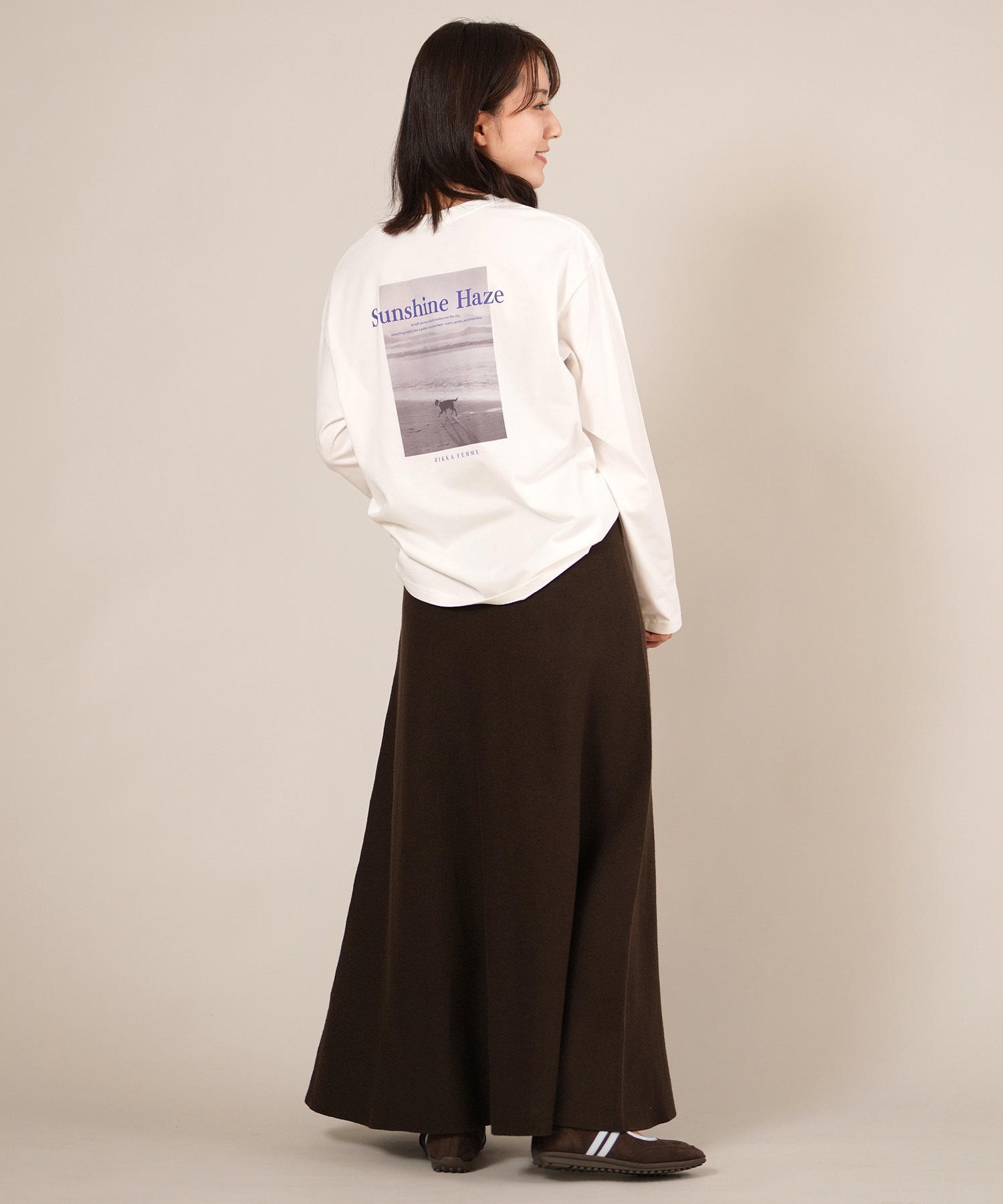 RIKKA FEMME リッカファム ロングスカート レディース リブニットスカート セットアップ対応 RF25FW15(GRY-FREE)