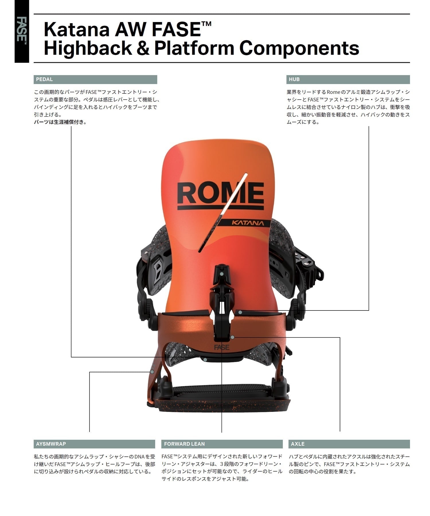 ROME ローム KATANA AW FASE x STALE スノーボード バインディング ビンディング メンズ ムラサキスポーツ 25-26モデル MM B21 【2526】(STALE-S)