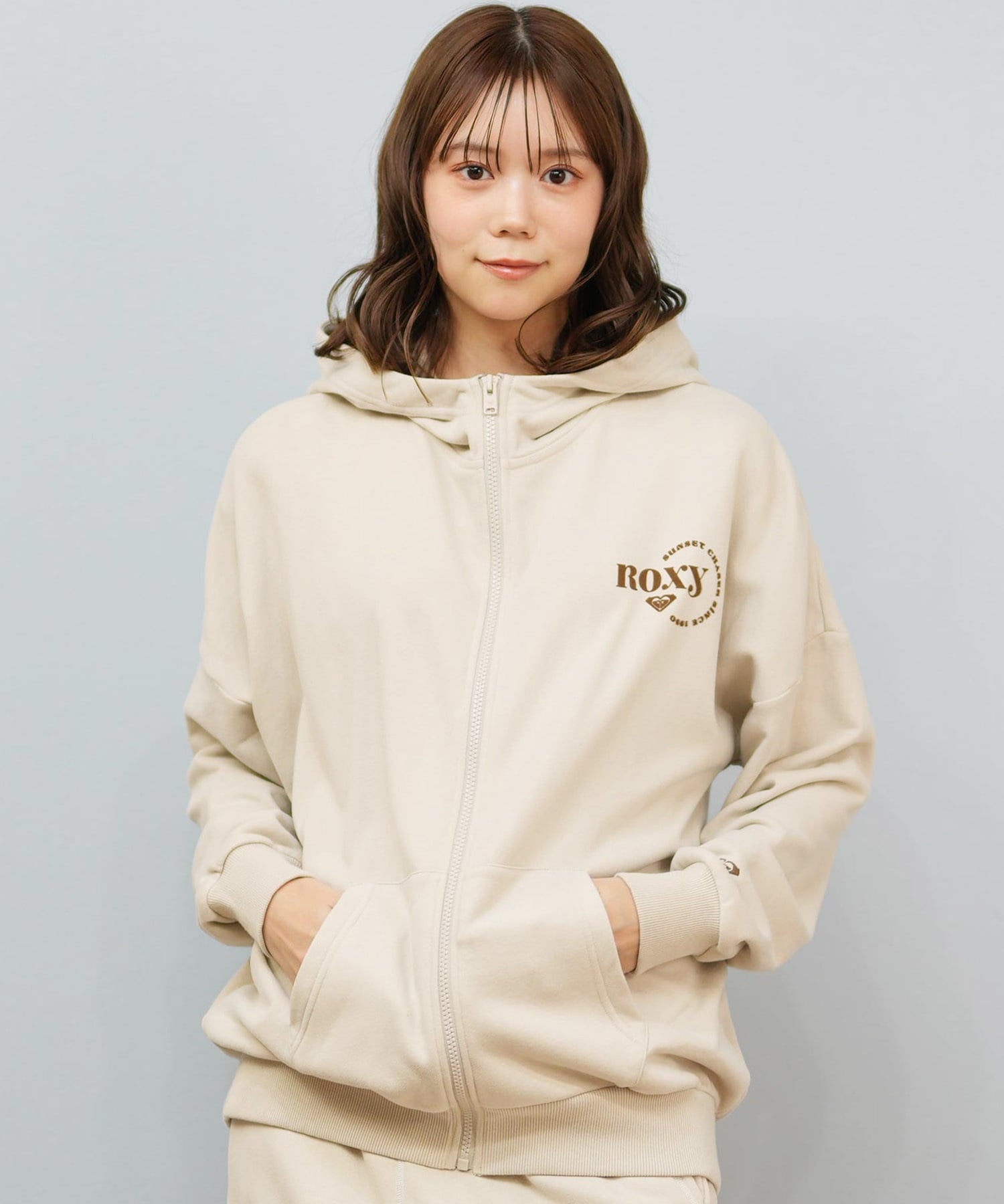 ROXY ロキシー ジップアップ パーカー レディース ロゴ シンプル JIVY ZIP HOODIE RZP254029(BLK-M)