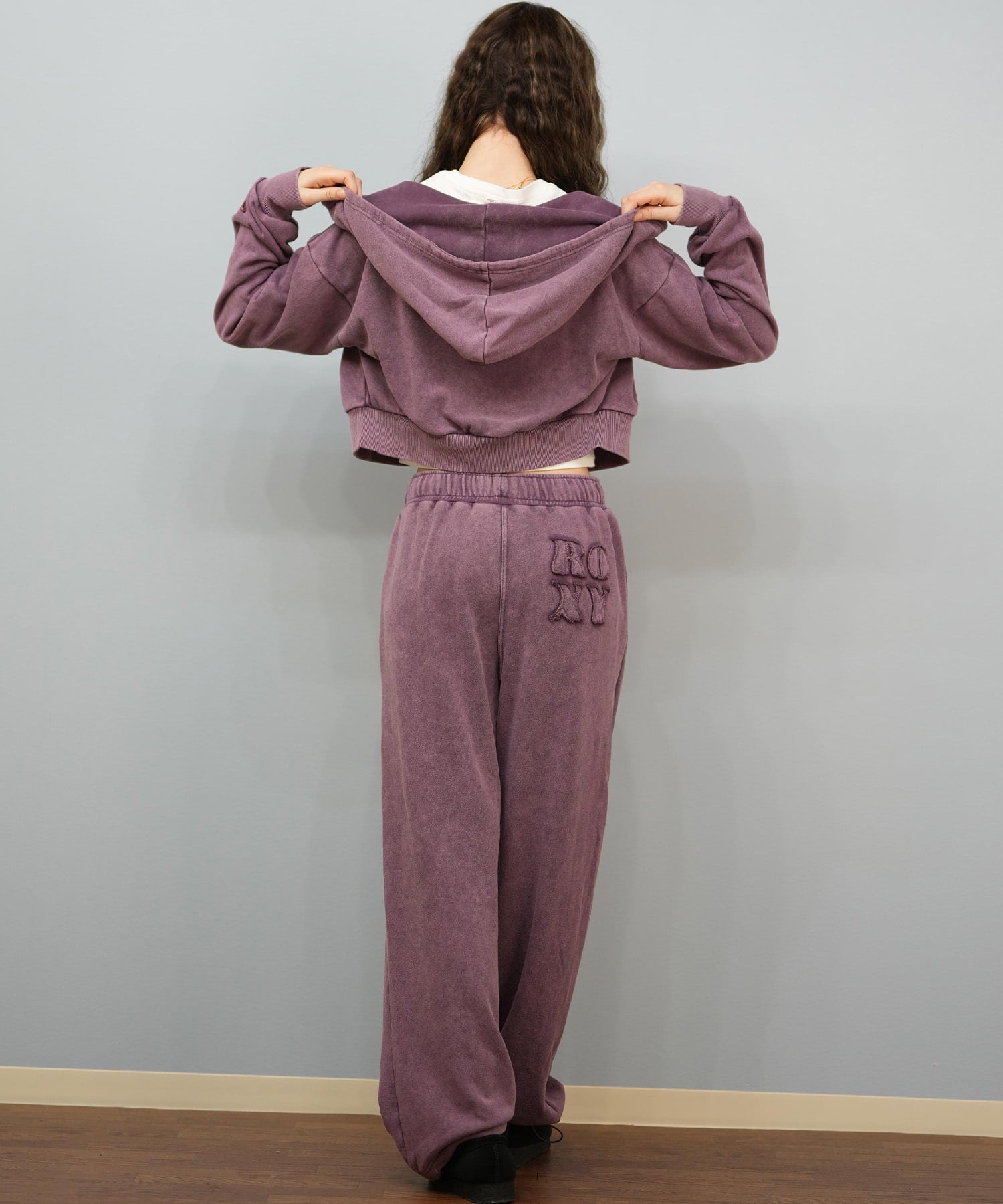 ROXY ロキシー ジップアップ パーカー レディース ウォッシュ加工 クロップド丈 ショート丈 セットアップ対応 YOLO ZIP RZP254034(BBK-S)