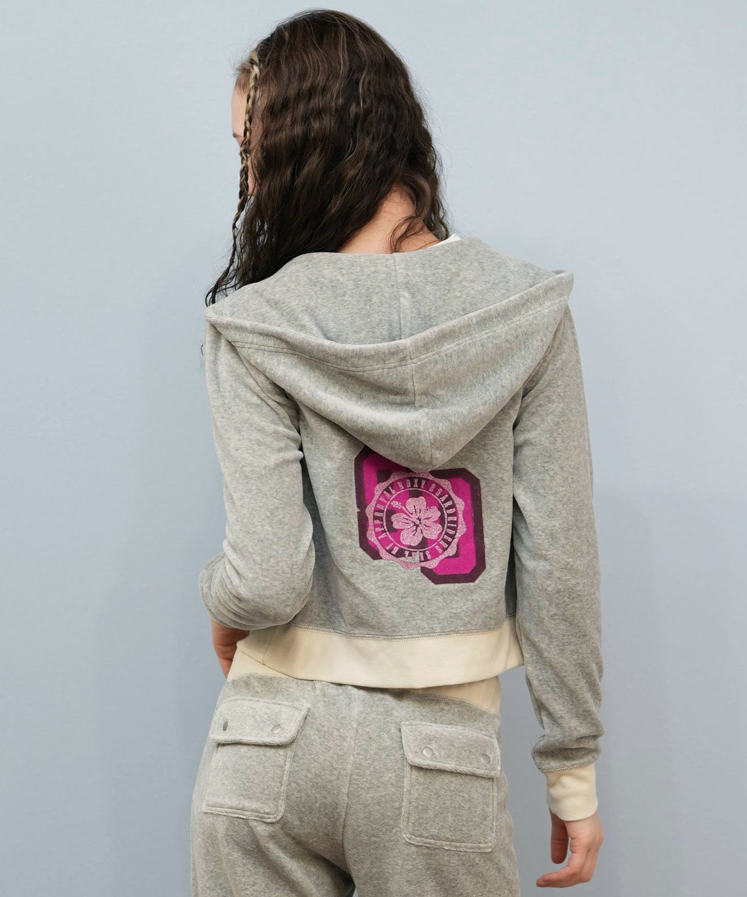 ROXY ロキシー × MANA ジップアップ パーカー レディース ベロア ショート丈 セットアップ対応 ROXY CRUISERS RZP254617T(NVY-M)