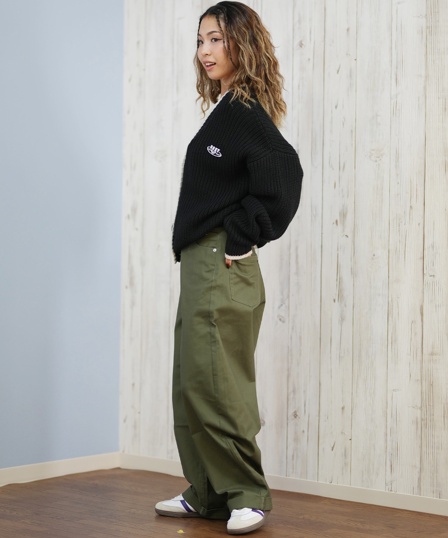 ROXY ロキシー ニット セーター カーディガン レディース クロップド丈 ショート丈 シンプル RSR254006(BLK-M)