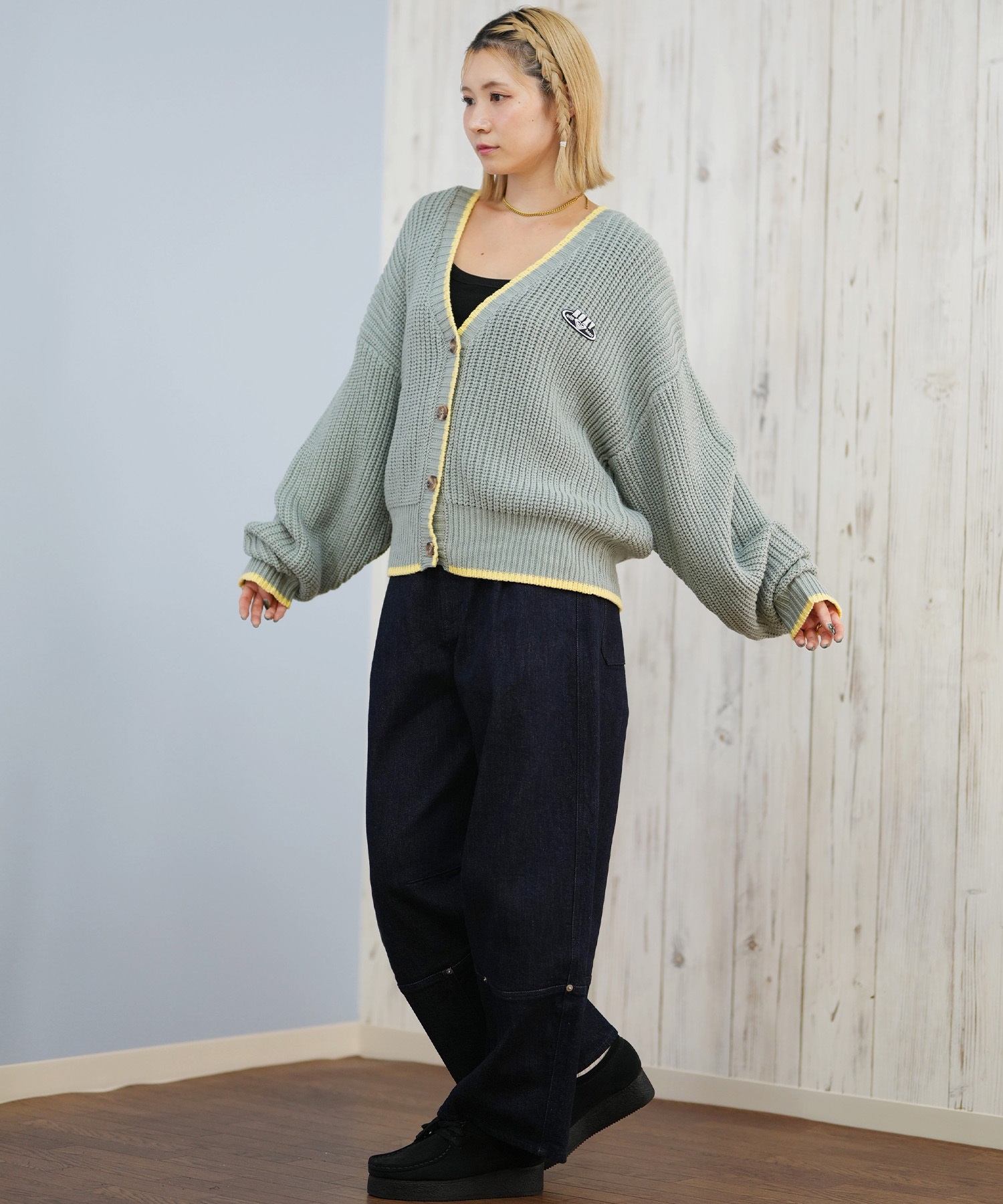 ROXY ロキシー ニット セーター カーディガン レディース クロップド丈 ショート丈 シンプル RSR254006(BLK-M)