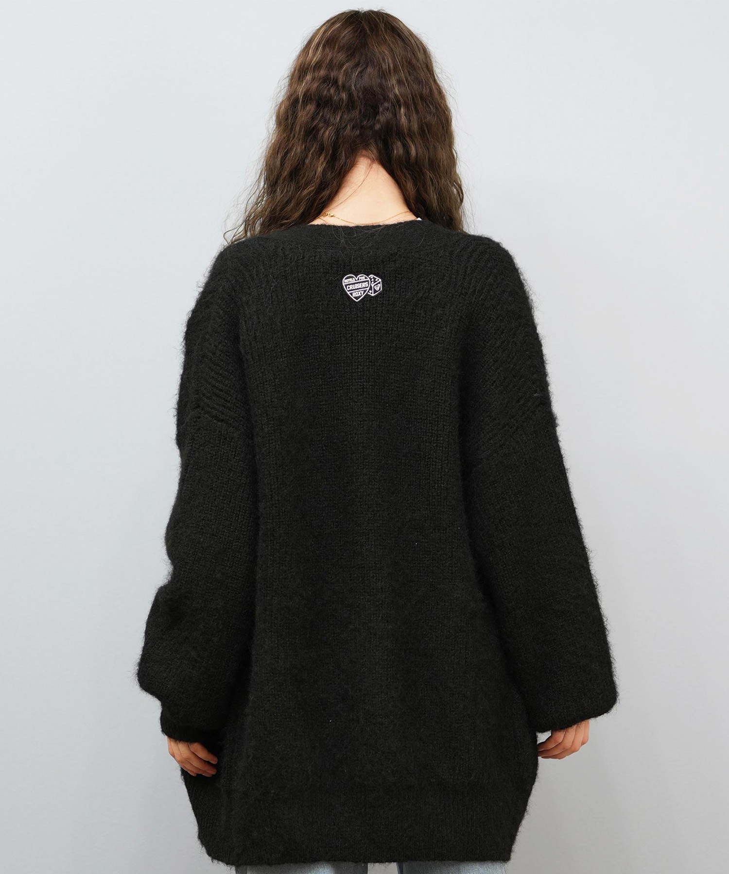 ROXY ロキシー ニット セーター カーディガン レディース ロング シンプル ロゴ MY HEART ウィメンズ カーディガン RSR254602T(BLK-M)