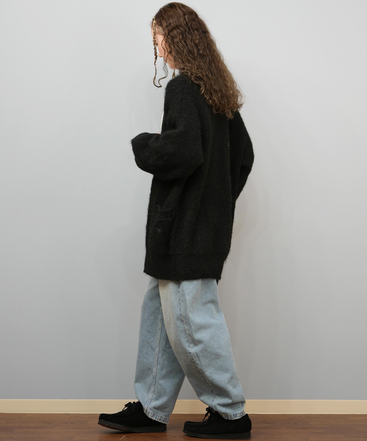 ROXY ロキシー ニット セーター カーディガン レディース ロング シンプル ロゴ MY HEART ウィメンズ カーディガン RSR254602T(BLK-M)