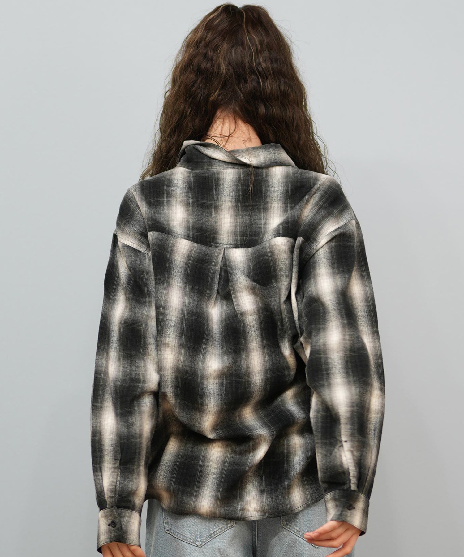 ROXY ロキシー 長袖 シャツ レディース チェック ロゴ LOOK UP シャツ RSH254045(BLK-M)