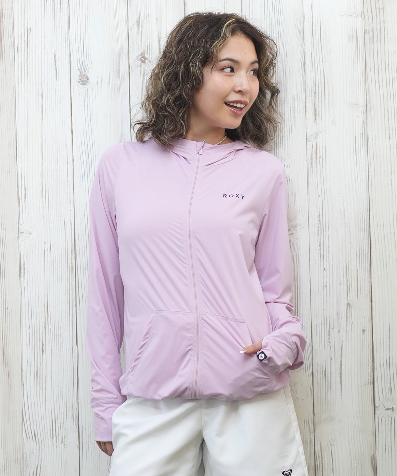 ROXY ロキシー 水着 レディース ラッシュガード ジップアップ パーカー UVカット 接触冷感 速乾 軽量 AURORA RLY251029(WHT-S)