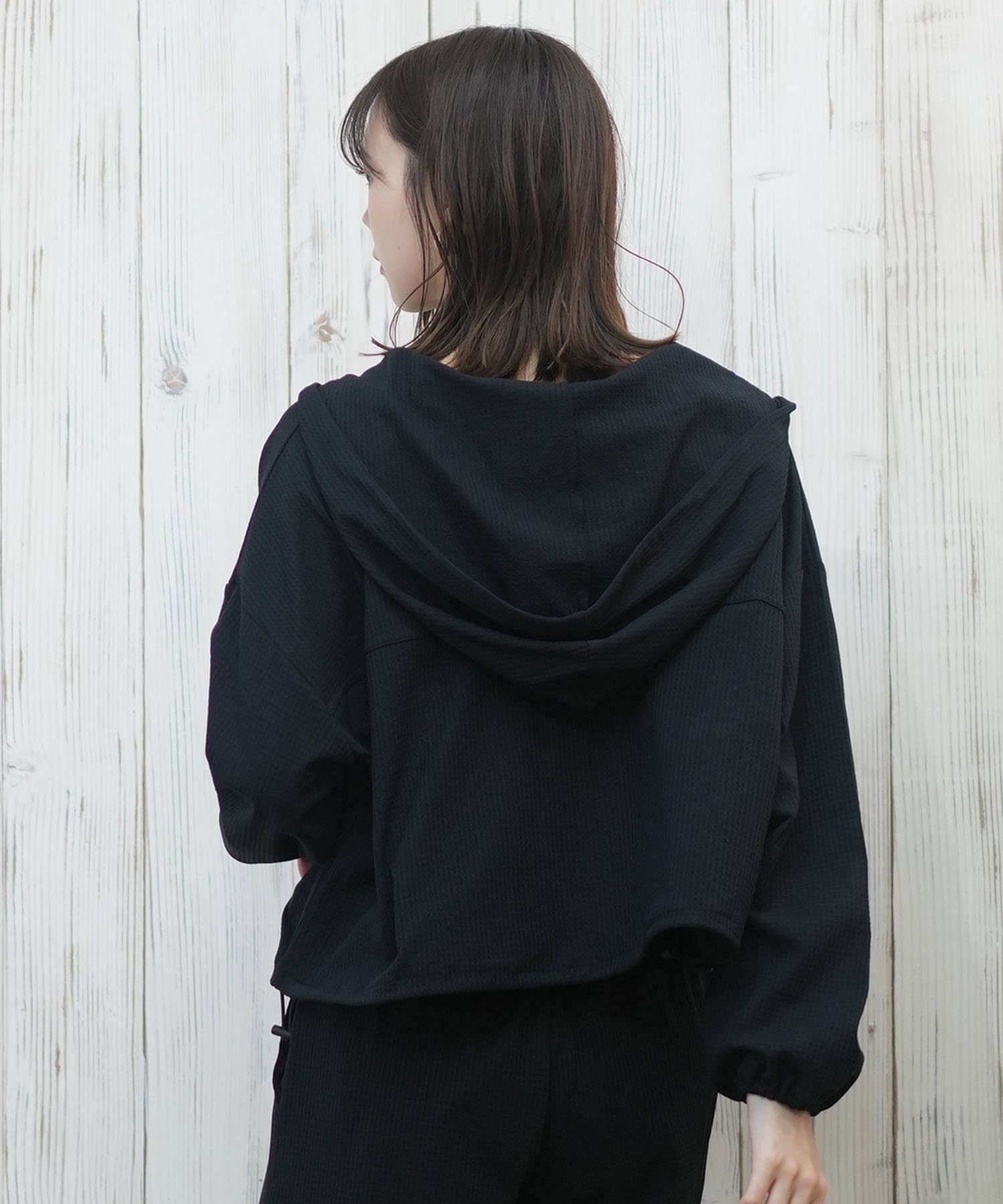 ROXY ロキシー ラッシュガード レディース パーカー ジップアップ 長袖 水陸両用 UVカット SEASIDE BLUE RLY251049(BLK-M)