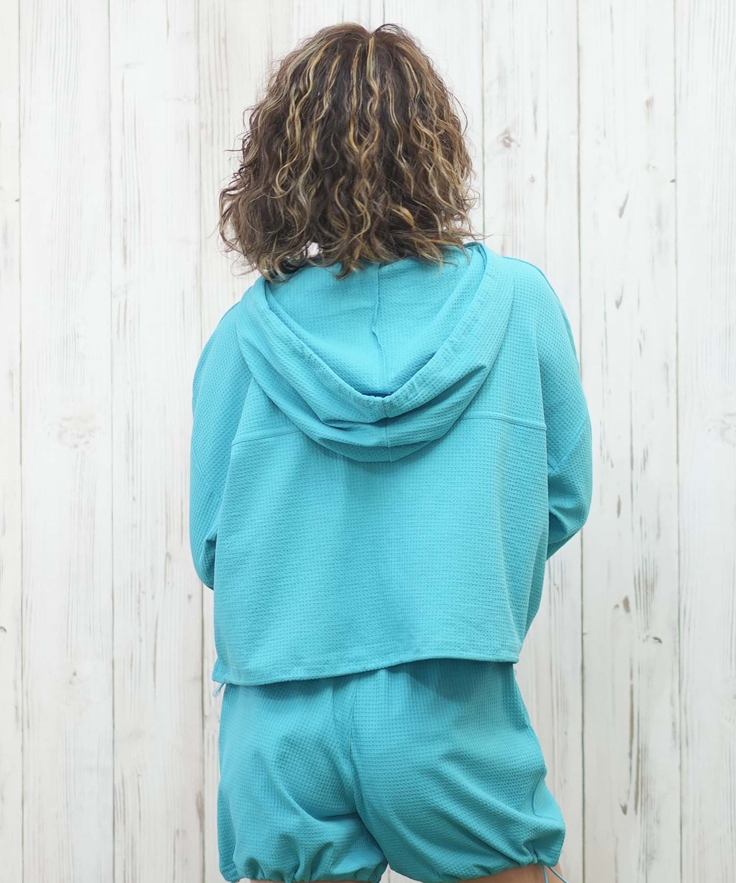 ROXY ロキシー ラッシュガード レディース パーカー ジップアップ 長袖 水陸両用 UVカット SEASIDE BLUE RLY251049(BLK-M)