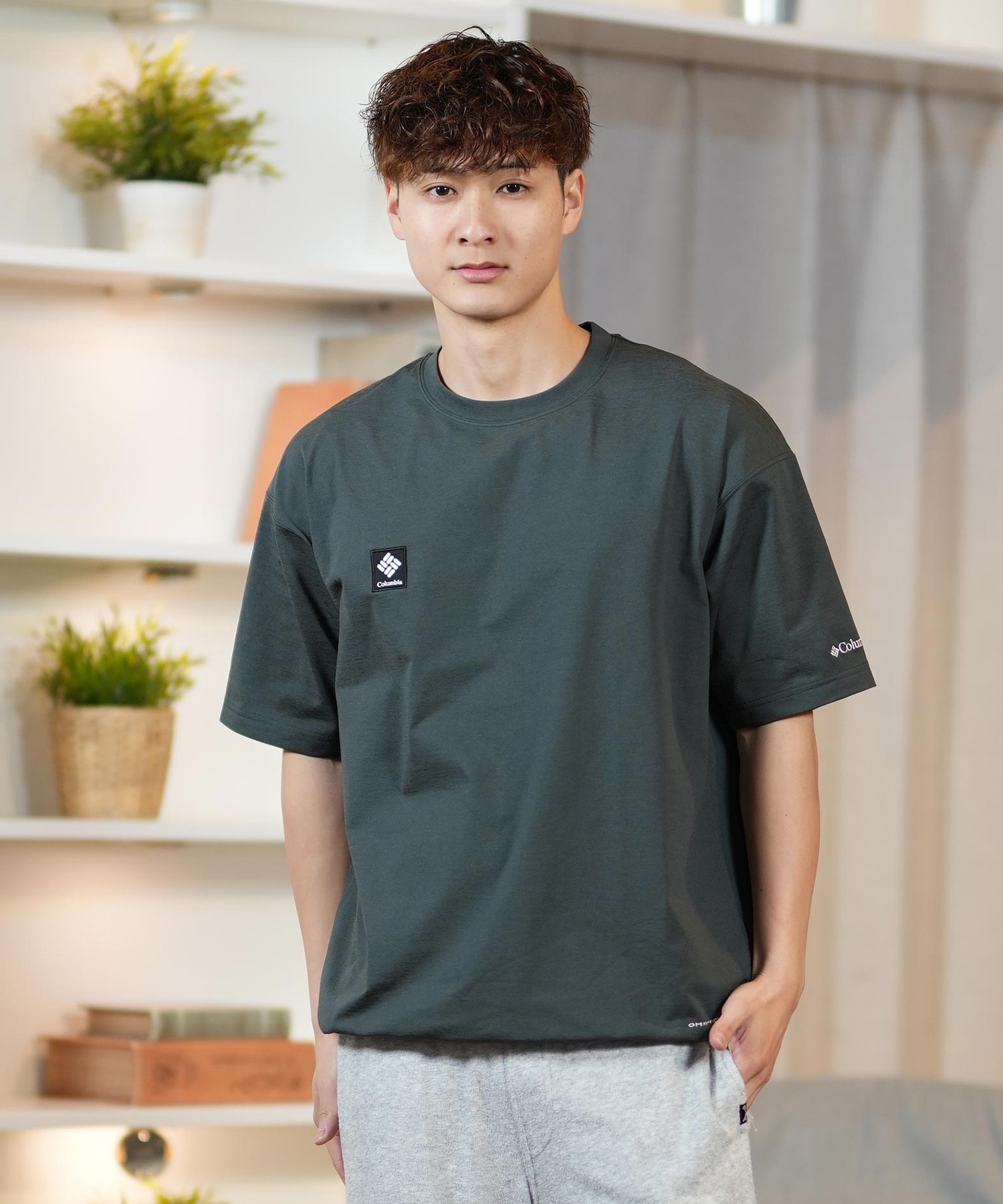 columbia コロンビア 半袖 Tシャツ メンズ 水陸両用 ユーティリティ UVケア PM0684 ムラサキスポーツ限定(100-S)