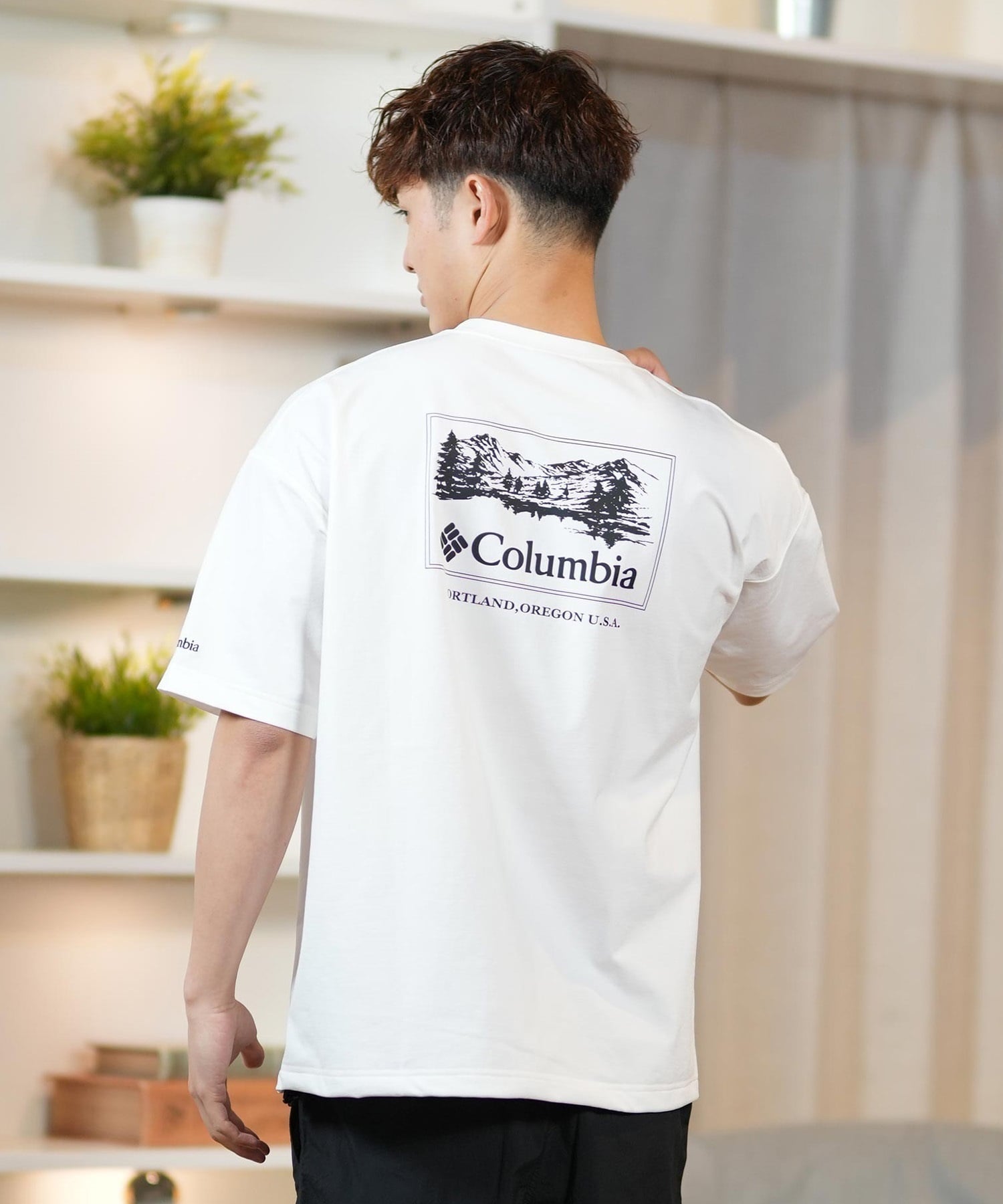 columbia コロンビア 半袖 Tシャツ メンズ 水陸両用 ユーティリティ UVケア PM0684 ムラサキスポーツ限定(100-S)