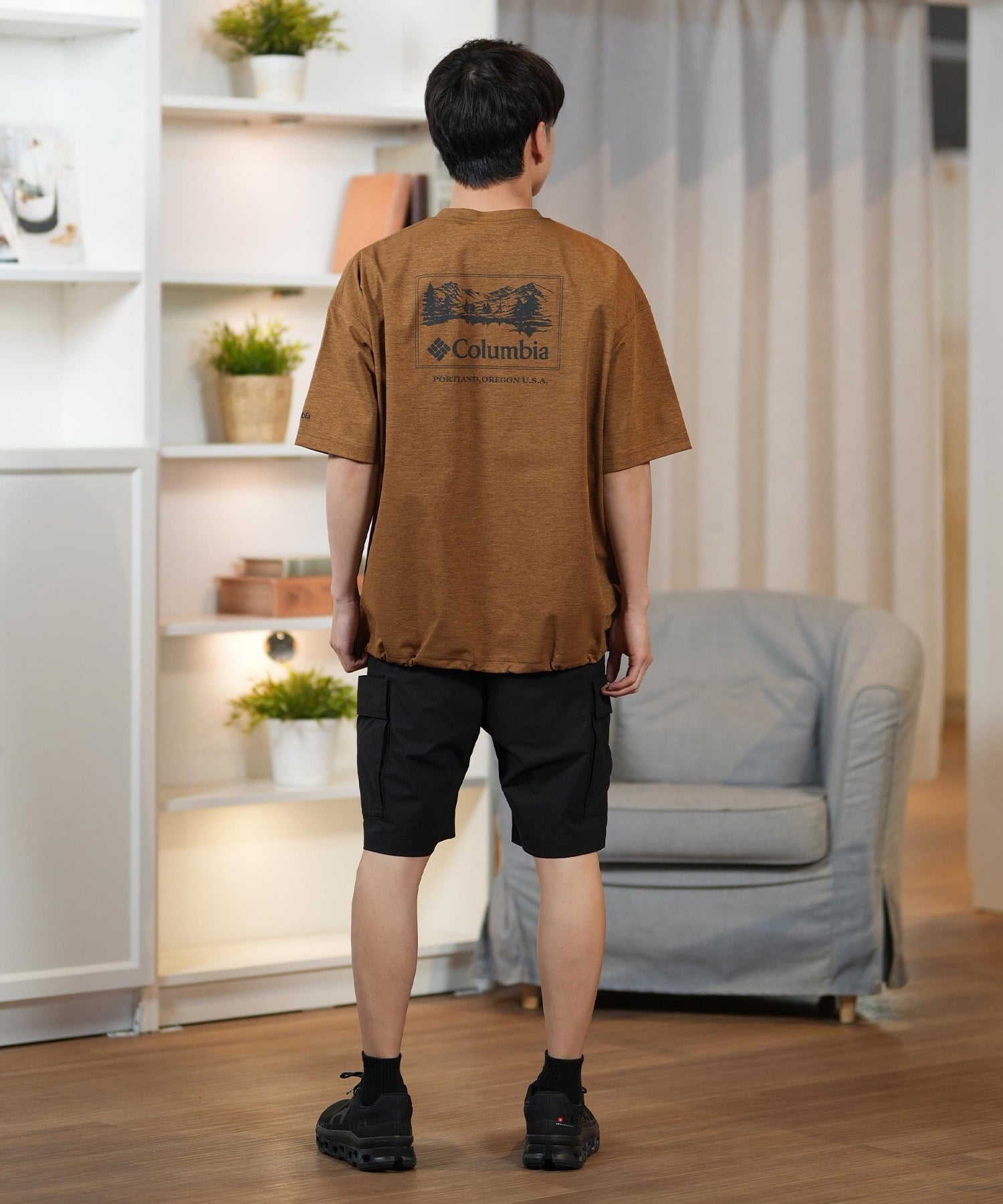 columbia コロンビア 半袖 Tシャツ メンズ 水陸両用 ユーティリティ UVケア PM0684 ムラサキスポーツ限定(100-S)