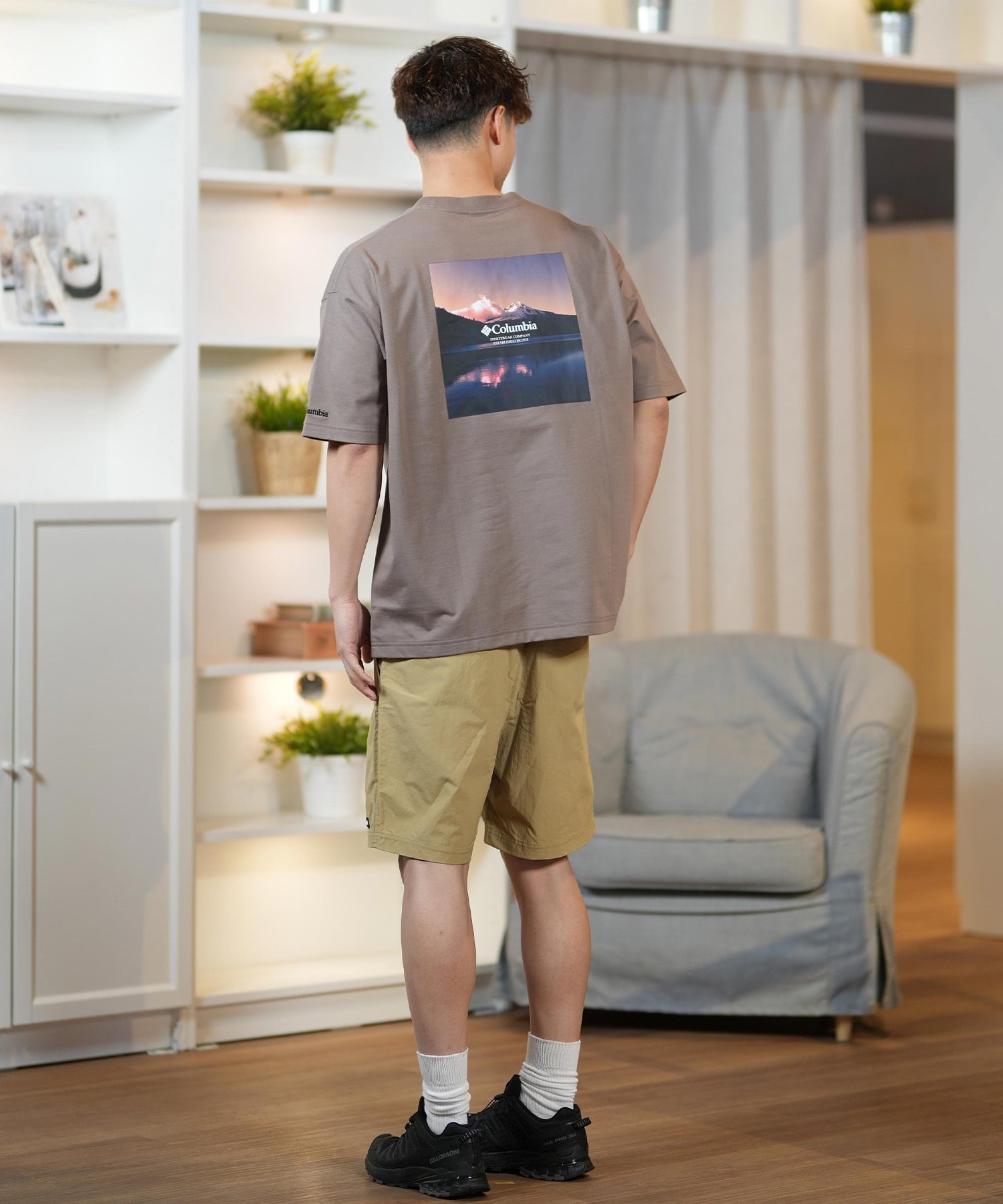 columbia コロンビア 半袖 Tシャツ メンズ バックプリント 吸湿速乾 PM0729 ムラサキスポーツ限定(10-S)