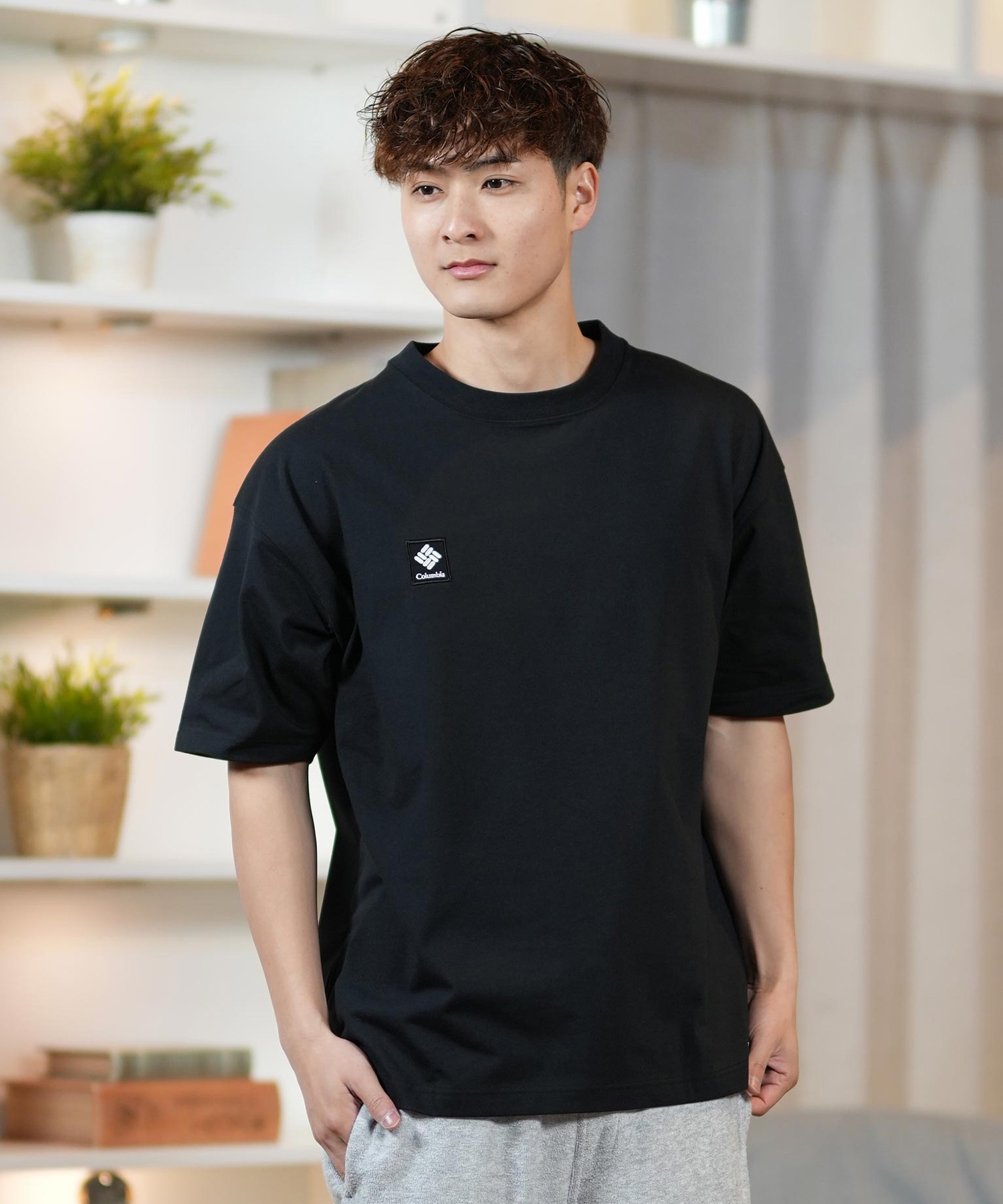 Columbia コロンビア 半袖 Tシャツ メンズ オーバーサイズTシャツ UVケア バックプリント PM4502 ムラサキスポーツ限定(100-S)