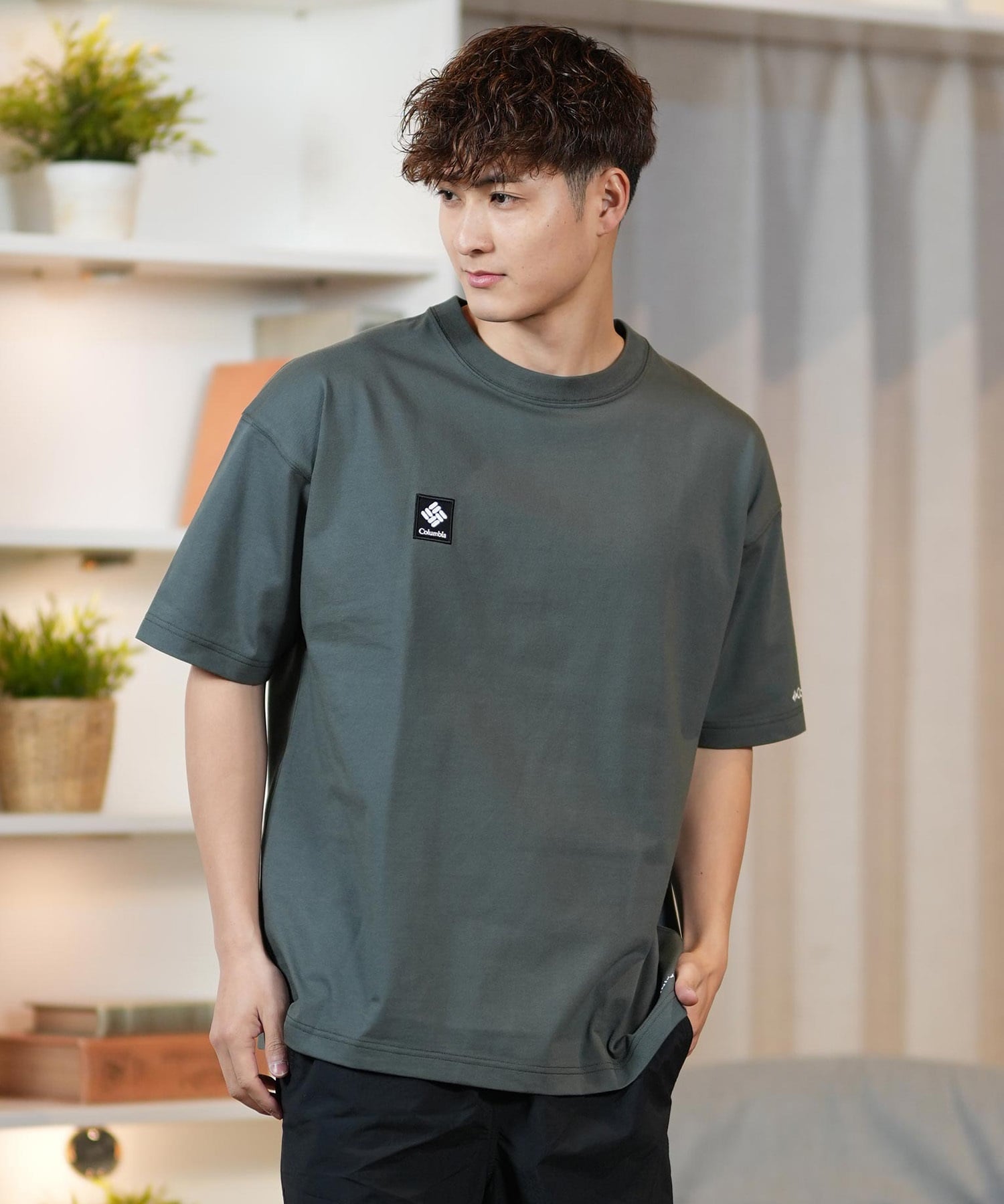 Columbia コロンビア 半袖 Tシャツ メンズ オーバーサイズTシャツ UVケア バックプリント PM4502 ムラサキスポーツ限定(100-S)