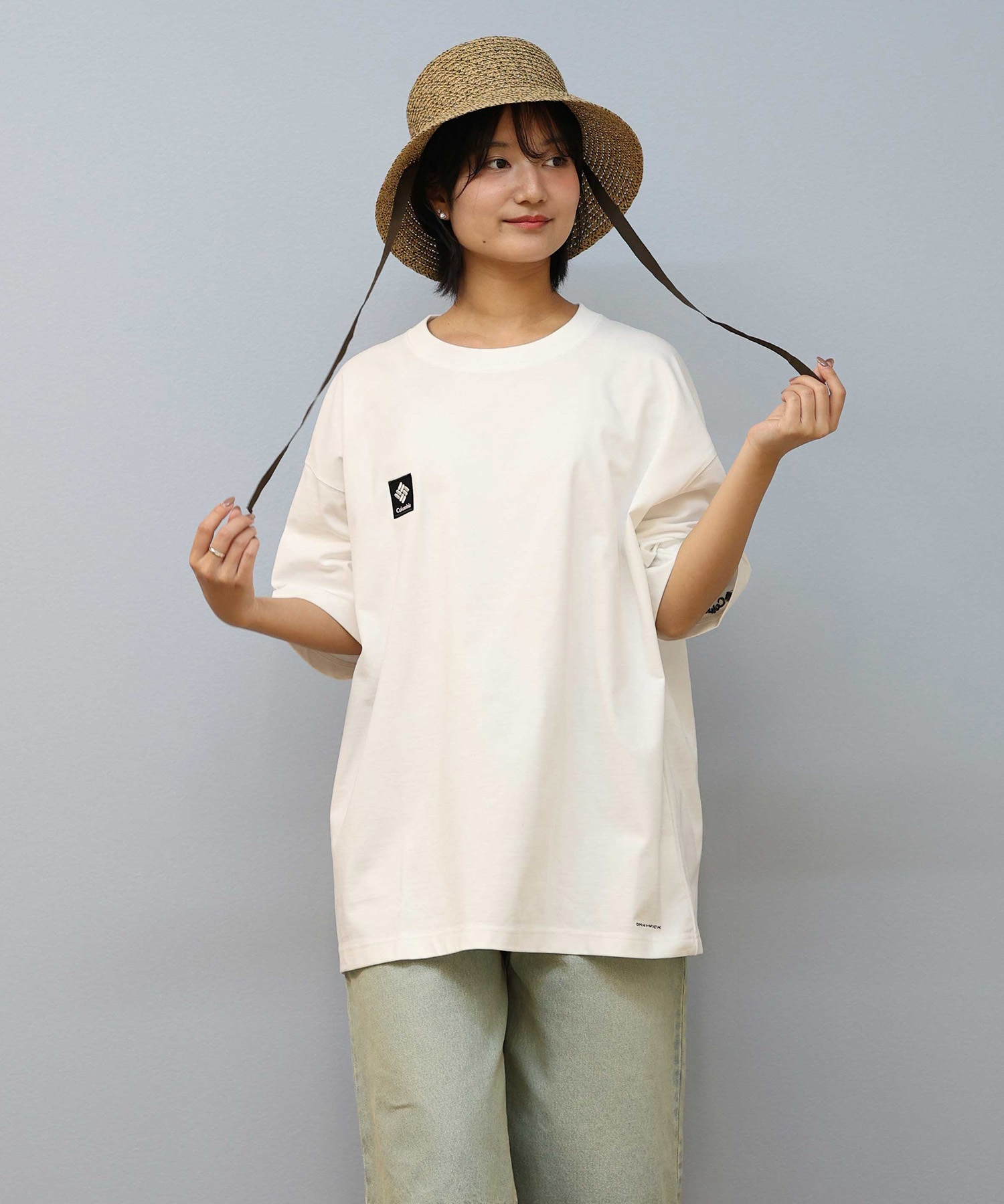 Columbia コロンビア 半袖 Tシャツ レディース バックプリント ロゴ オーバーサイズ UVカット PM4502-LADY ムラサキスポーツ限定(102-S)