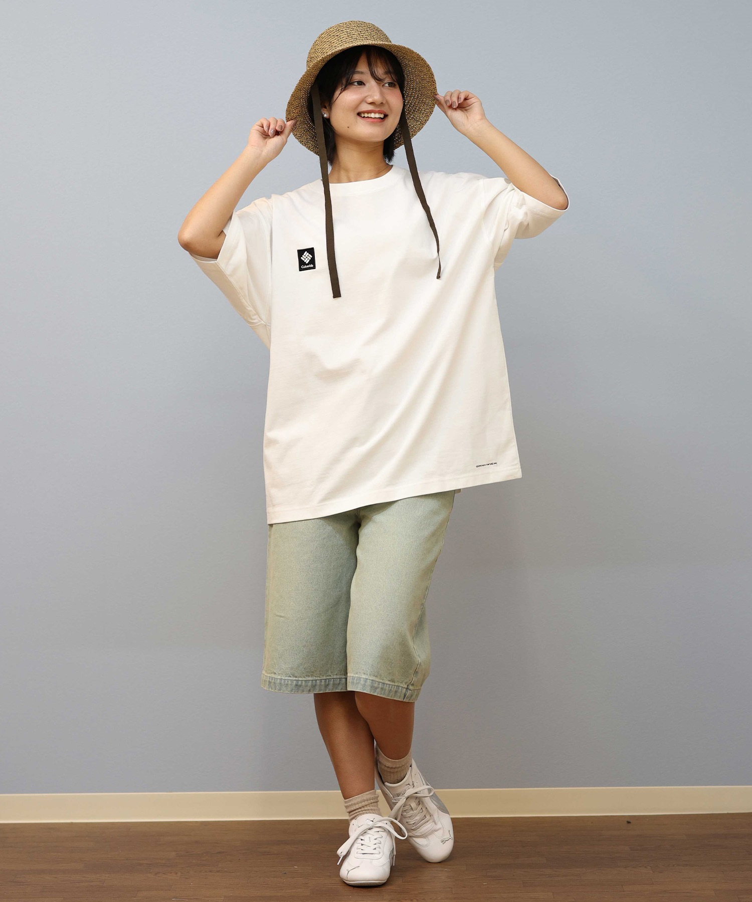 Columbia コロンビア 半袖 Tシャツ レディース バックプリント ロゴ オーバーサイズ UVカット PM4502-LADY ムラサキスポーツ限定(102-S)