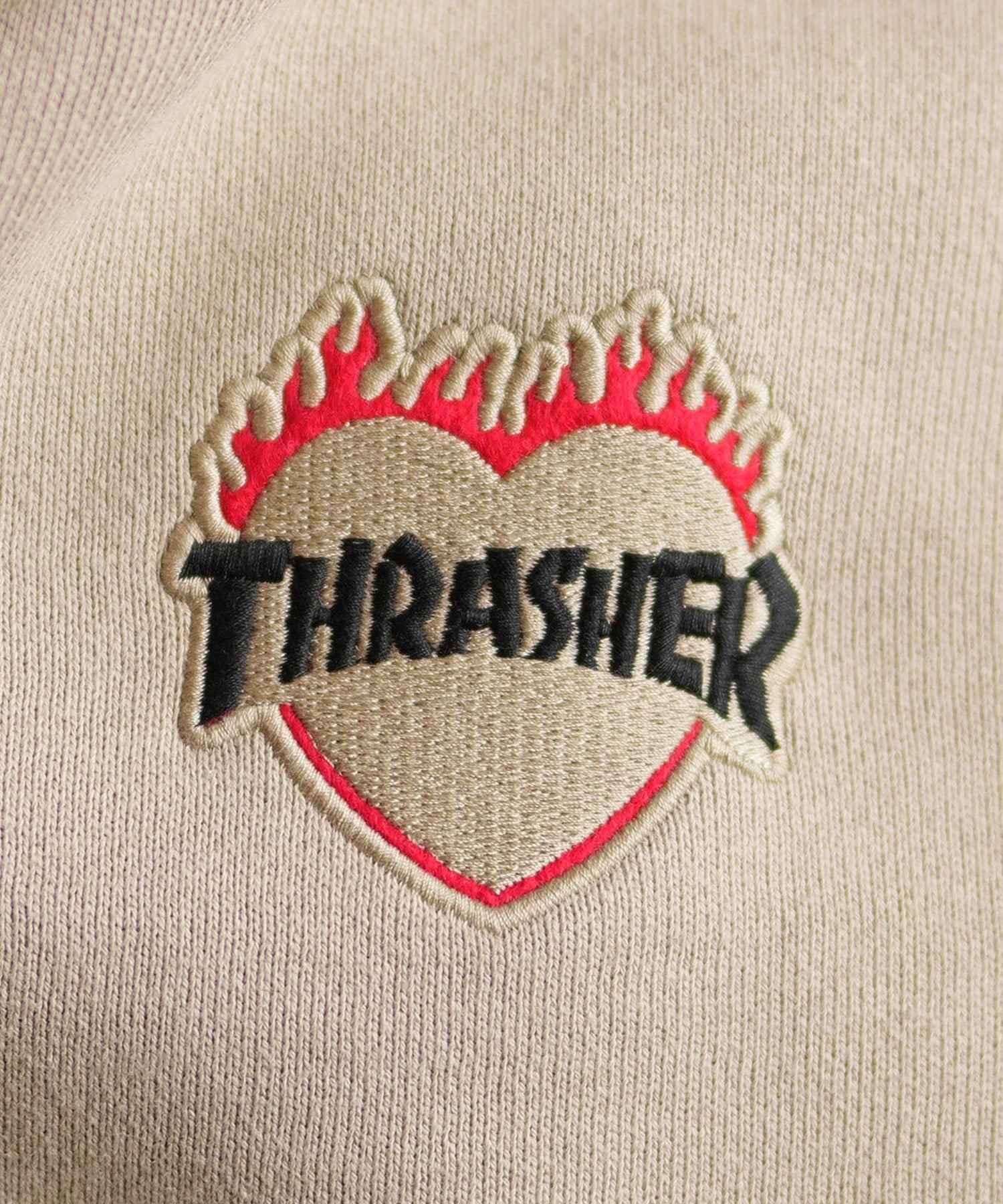 THRASHER スラッシャー ジップアップ パーカー メンズ スウェット フーディー ロゴ ワンポイント 裏起毛 254TH1PK065(WHT-M)