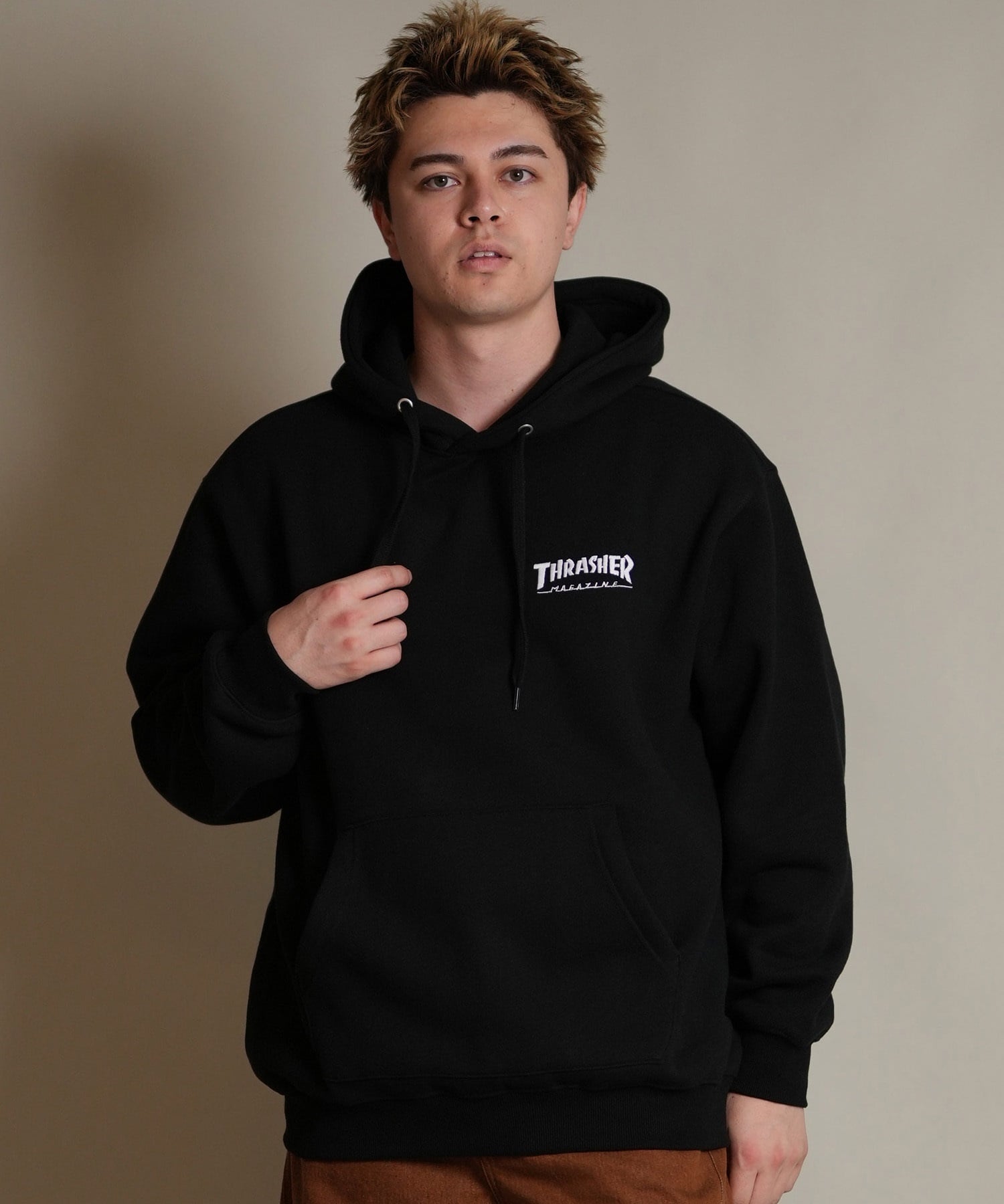 THRASHER スラッシャー プルオーバー パーカー メンズ スウェット フーディー バックプリント 裏起毛 254TH1PK066(WHT-M)
