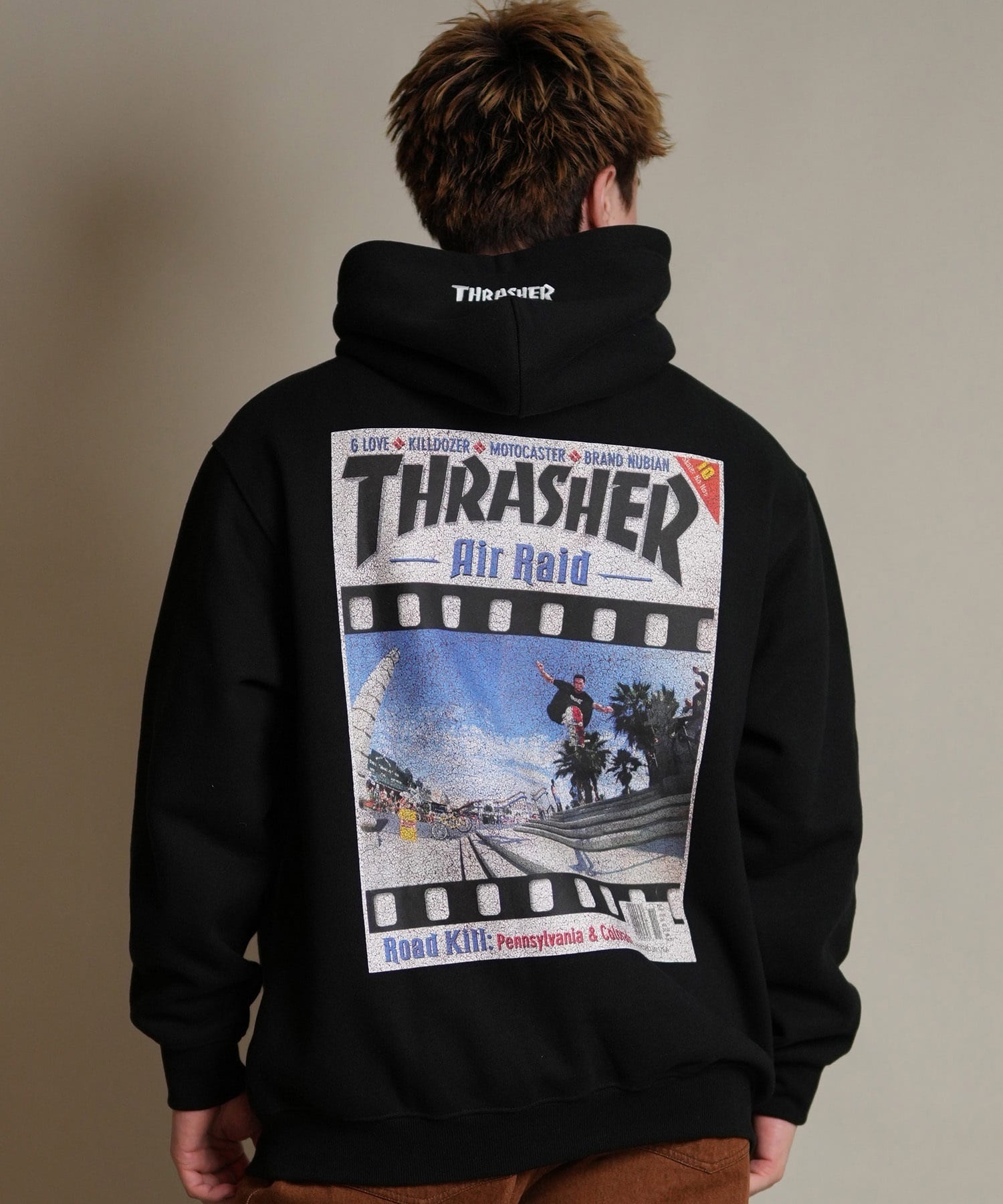 THRASHER スラッシャー プルオーバー パーカー メンズ スウェット フーディー バックプリント 裏起毛 254TH1PK066(WHT-M)
