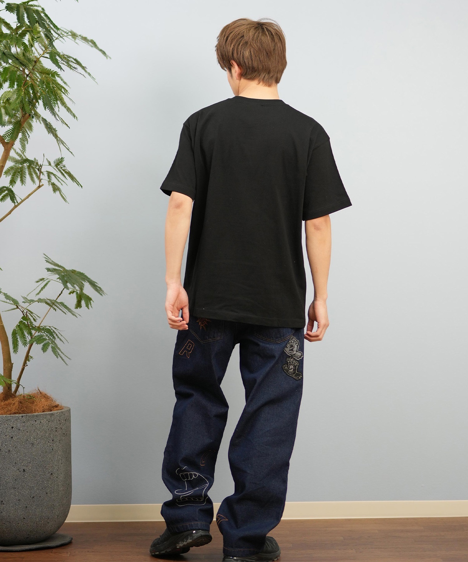 THRASHER スラッシャー 半袖 Tシャツ メンズ フロント刺繍 オーバーサイズ 252TH1ST040 ムラサキスポーツ限定(WHT-S)