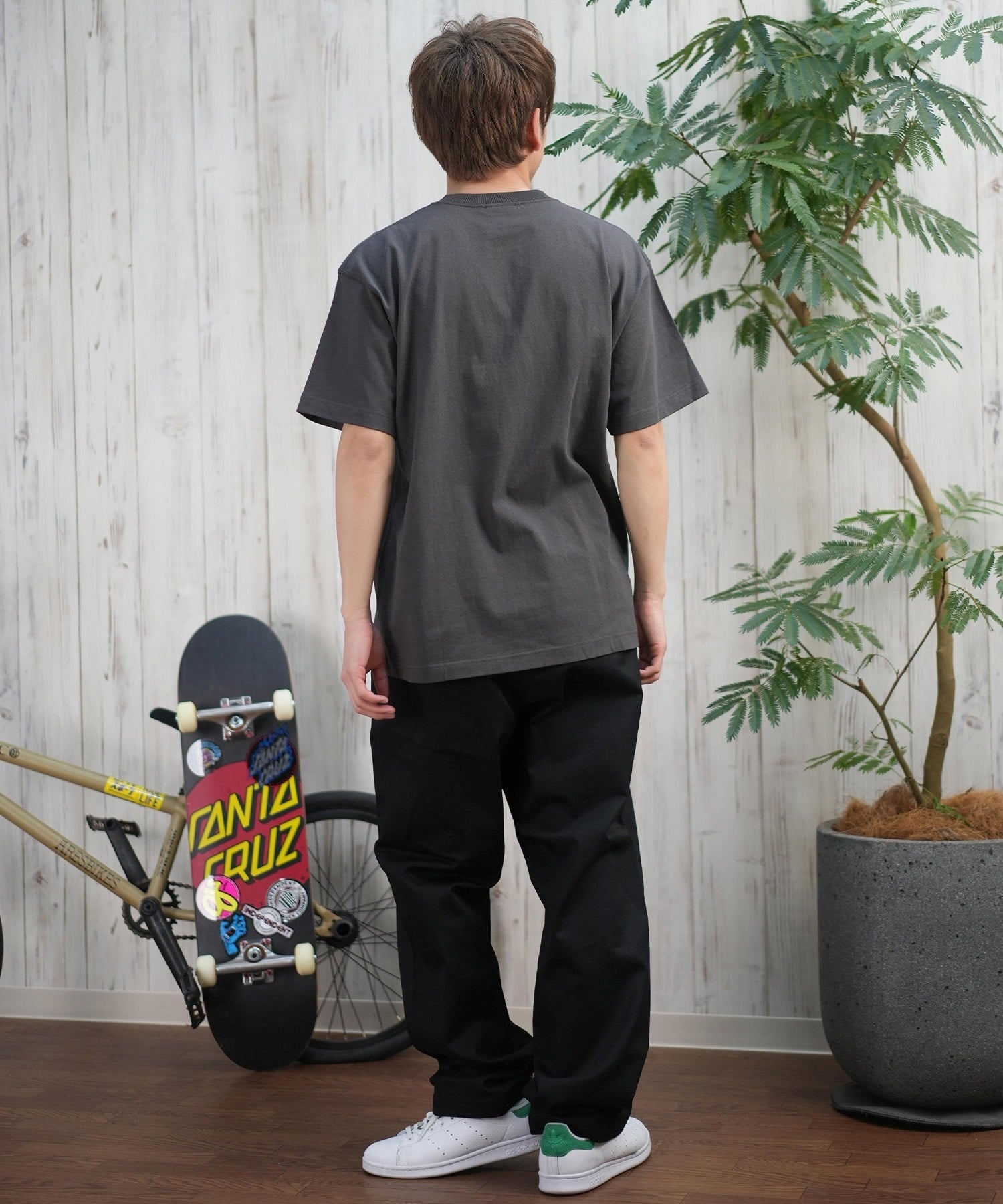 THRASHER スラッシャー 半袖 Tシャツ メンズ フロント刺繍 オーバーサイズ 252TH1ST040 ムラサキスポーツ限定(WHT-S)