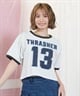 THRASHER スラッシャー 半袖 Tシャツ レディース ナンバリング リンガーシャツ 252TH2ST032(GRY-M)