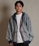 DEAR LAUREL ディアローレル デニム パーカー ジャケット メンズ ジップアップ フーディー ウォッシュ加工 ヴィンテージ風 DENIM PARKA JK D25F-0105(BLK-M)