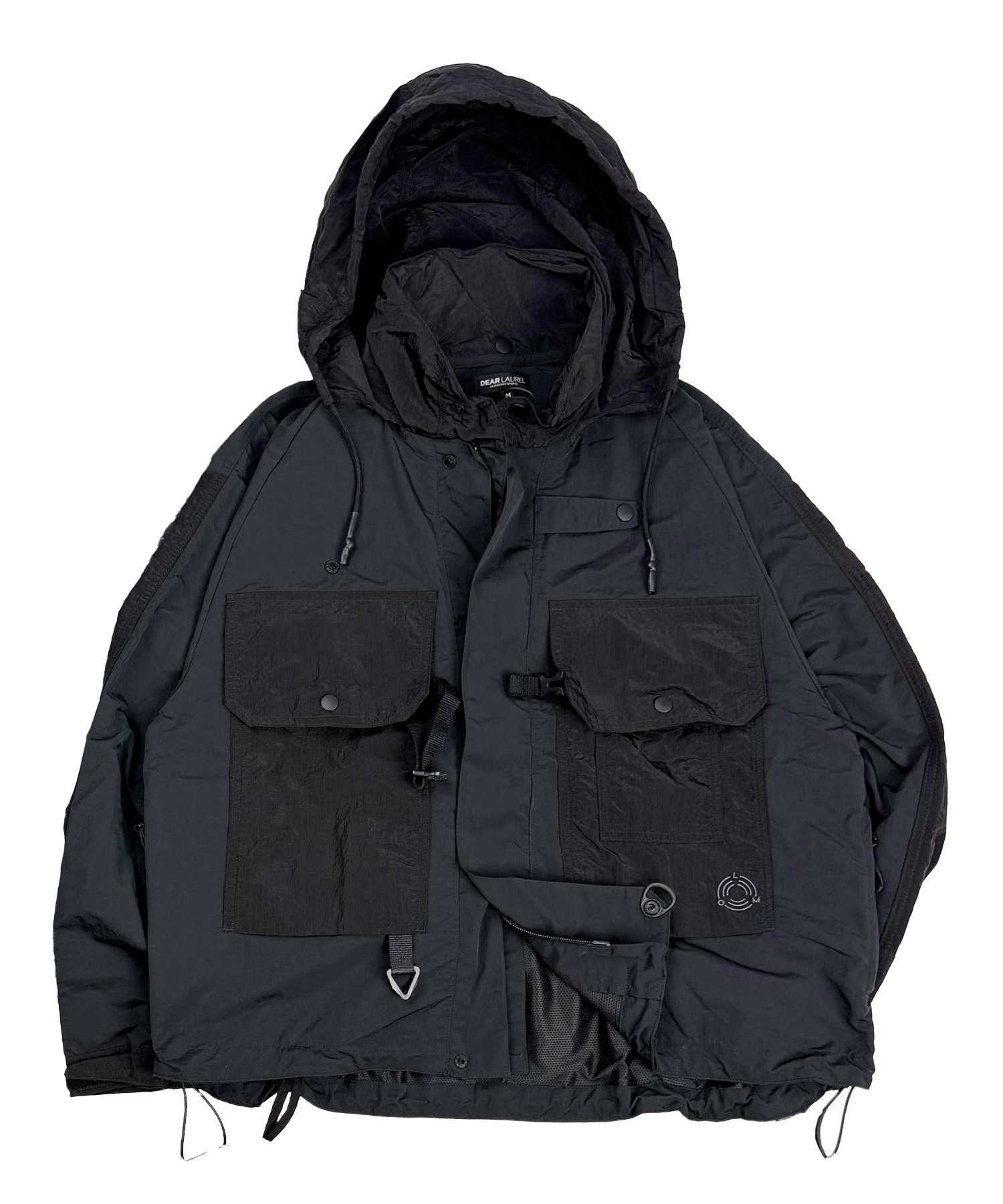 DEAR LAUREL ディアローレル アウター メンズ フィッシング 撥水 テクニカル キャスティング ジャケット セットアップ対応 D25F-0108(BLK-M)