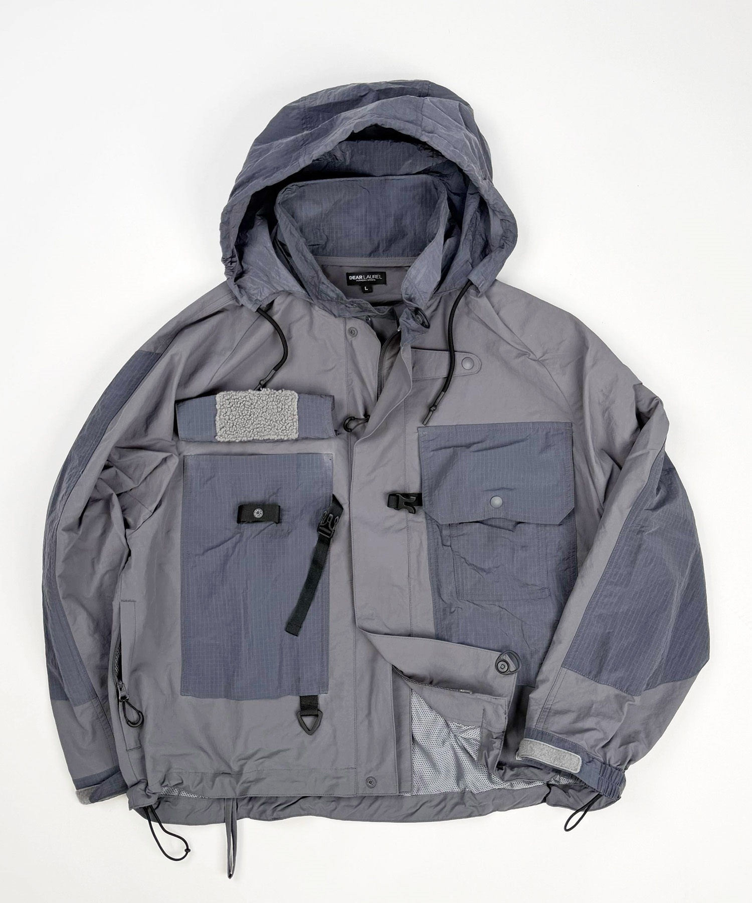 DEAR LAUREL ディアローレル アウター メンズ フィッシング 撥水 テクニカル キャスティング ジャケット セットアップ対応 D25F-0108(BLK-M)