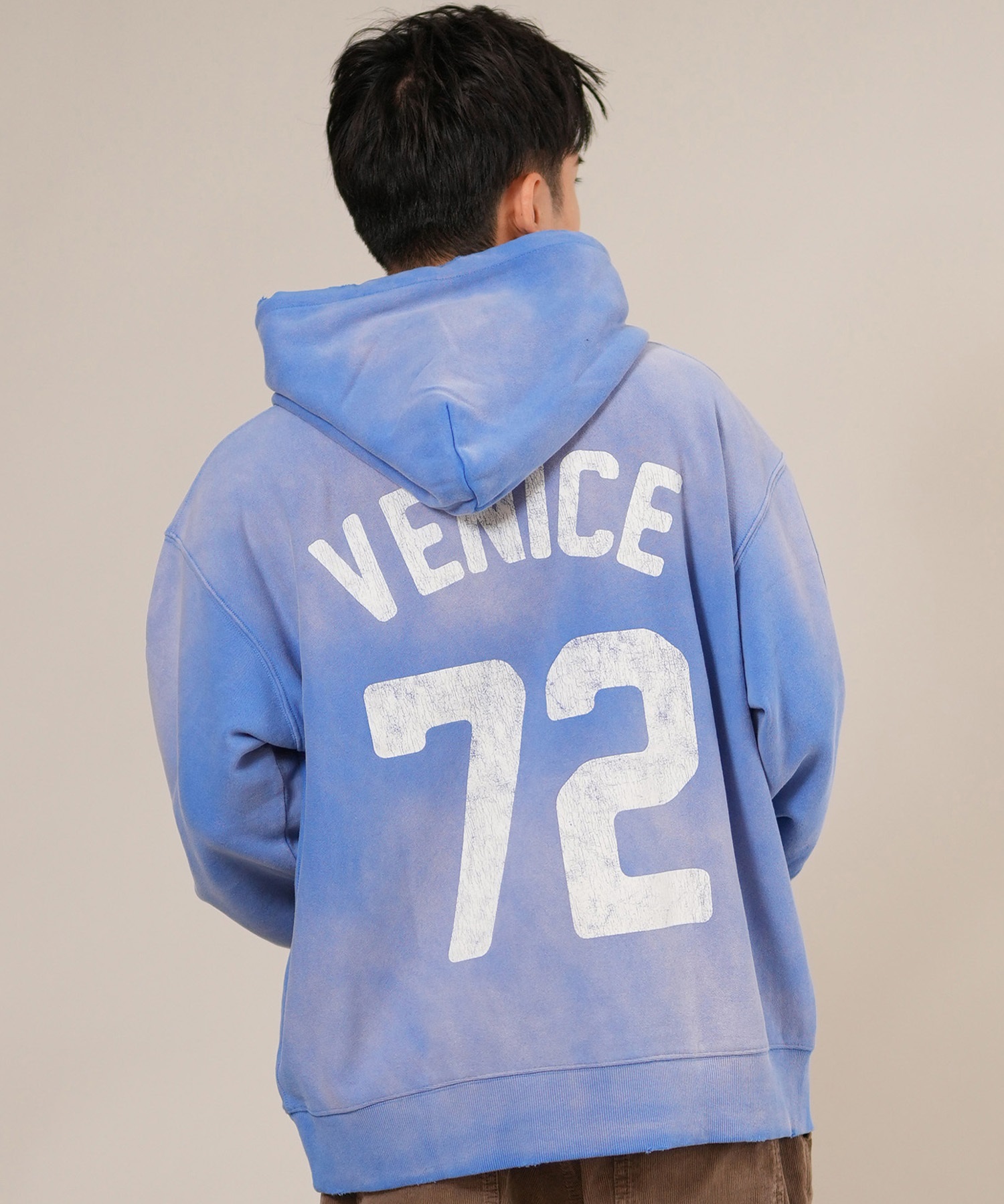 DEAR LAUREL ディアローレル プルオーバー パーカー メンズ 古着風 ヴィンテージ加工 D25F-1202 ムラサキスポーツ限定(BLK-M)