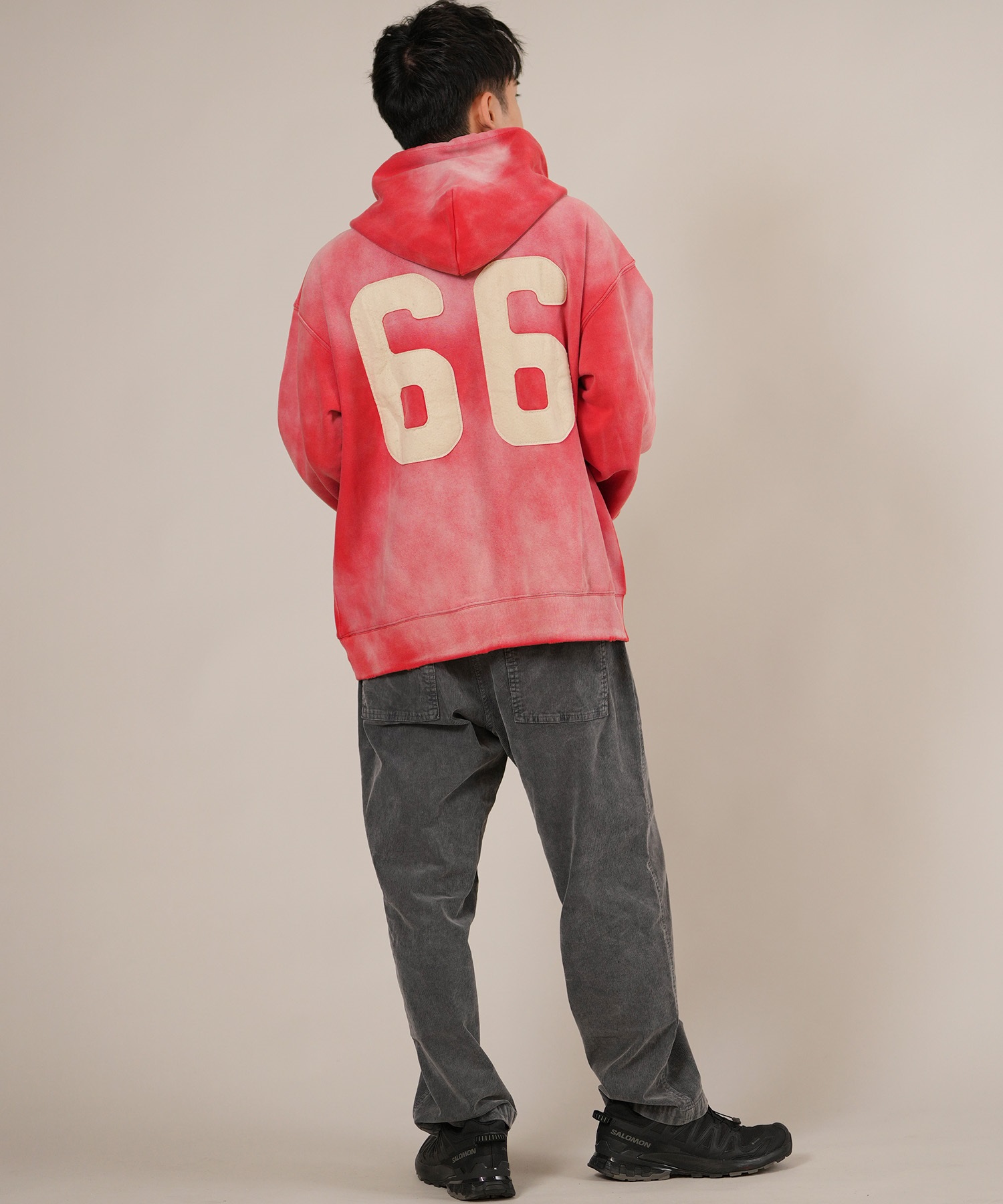 DEAR LAUREL ディアローレル プルオーバー パーカー メンズ 古着風 ヴィンテージ加工 D25F-1202 ムラサキスポーツ限定(BLK-M)