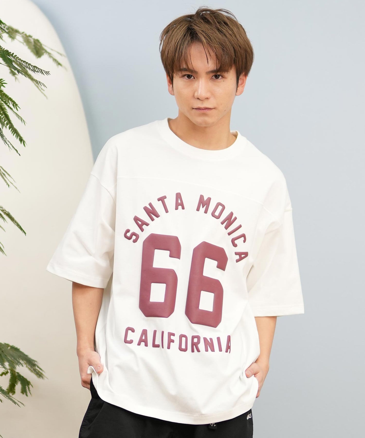 DEAR LAUREL ディアローレル 半袖 Tシャツ メンズ バックプリント 抗菌防臭 UVケア 接触冷感 CAL FOOTBALL TEE D25S2106(WHT-M)