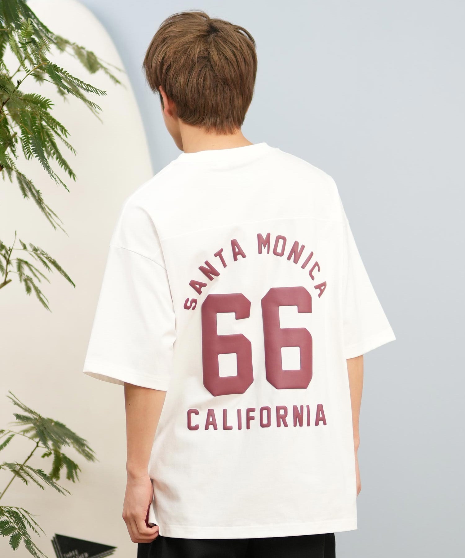 DEAR LAUREL ディアローレル 半袖 Tシャツ メンズ バックプリント 抗菌防臭 UVケア 接触冷感 CAL FOOTBALL TEE D25S2106(WHT-M)