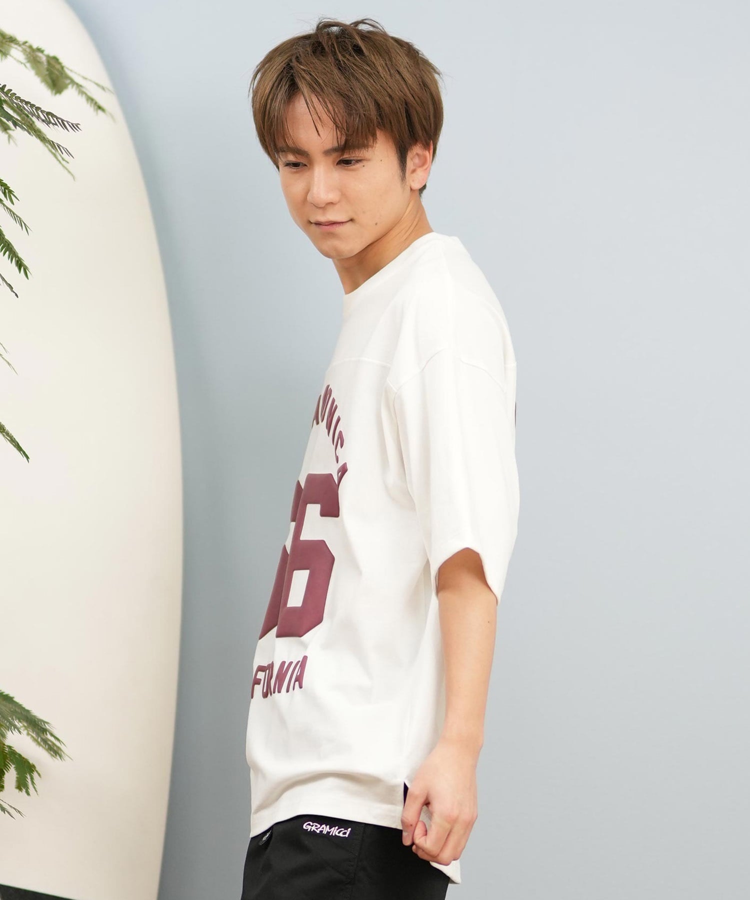 DEAR LAUREL ディアローレル 半袖 Tシャツ メンズ バックプリント 抗菌防臭 UVケア 接触冷感 CAL FOOTBALL TEE D25S2106(WHT-M)