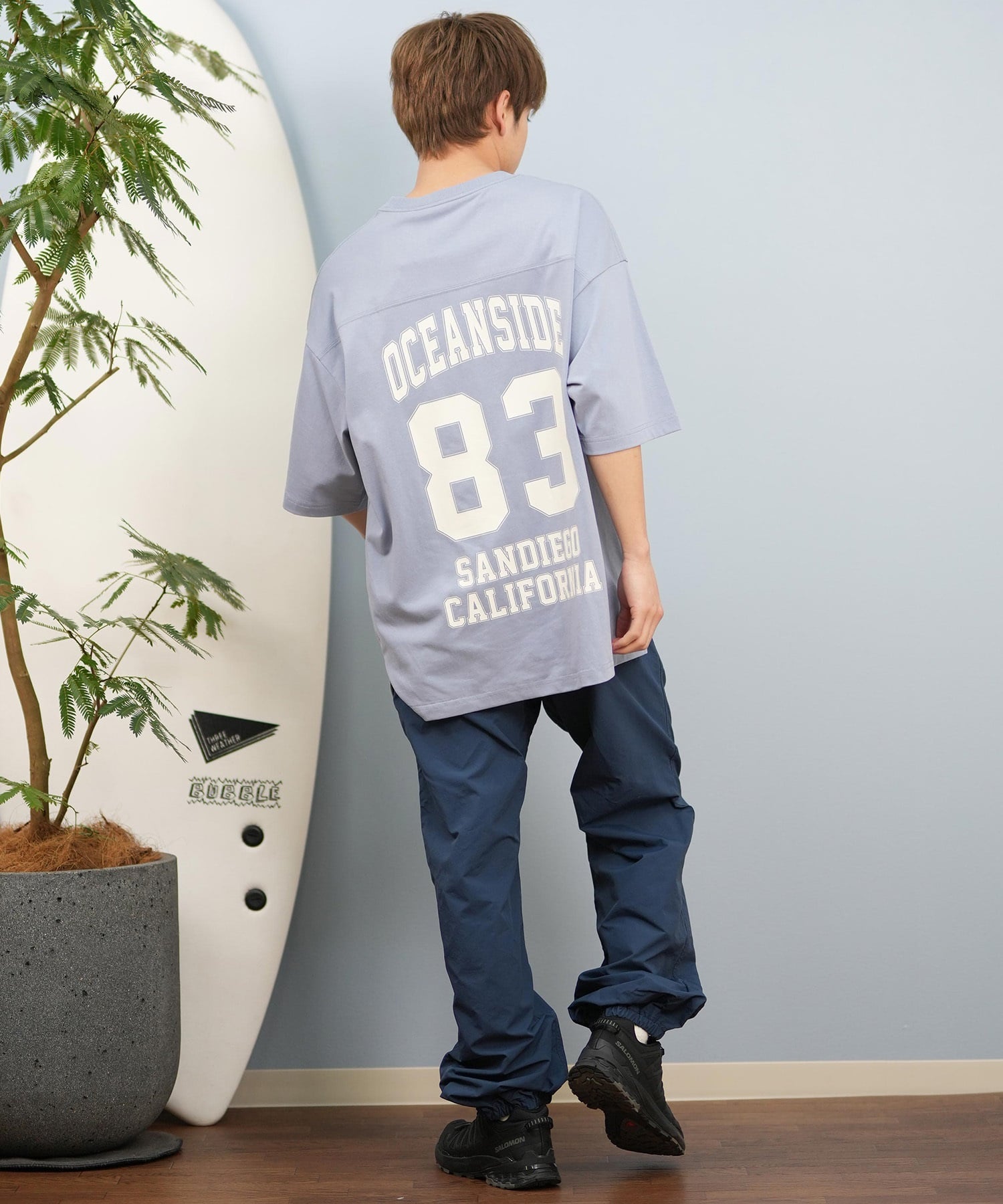 DEAR LAUREL ディアローレル 半袖 Tシャツ メンズ バックプリント 抗菌防臭 UVケア 接触冷感 CAL FOOTBALL TEE D25S2106(WHT-M)