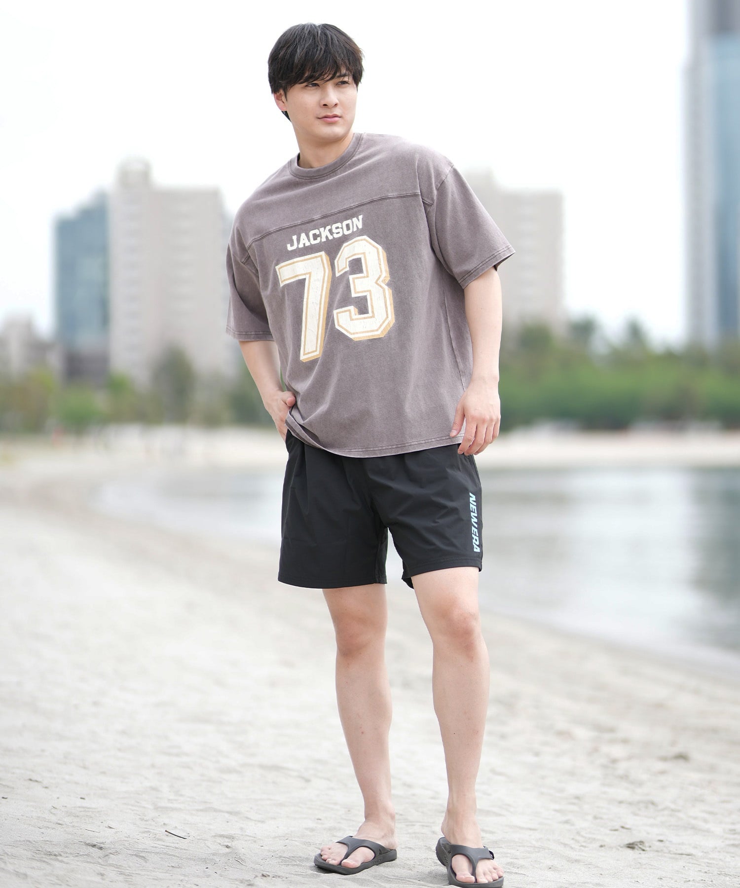 DEAR LAUREL ディアローレル 半袖 Tシャツ メンズ バックプリント ヴィンテージ風 JM FOOTBALL TEE DL25S-JM05(OFF-M)